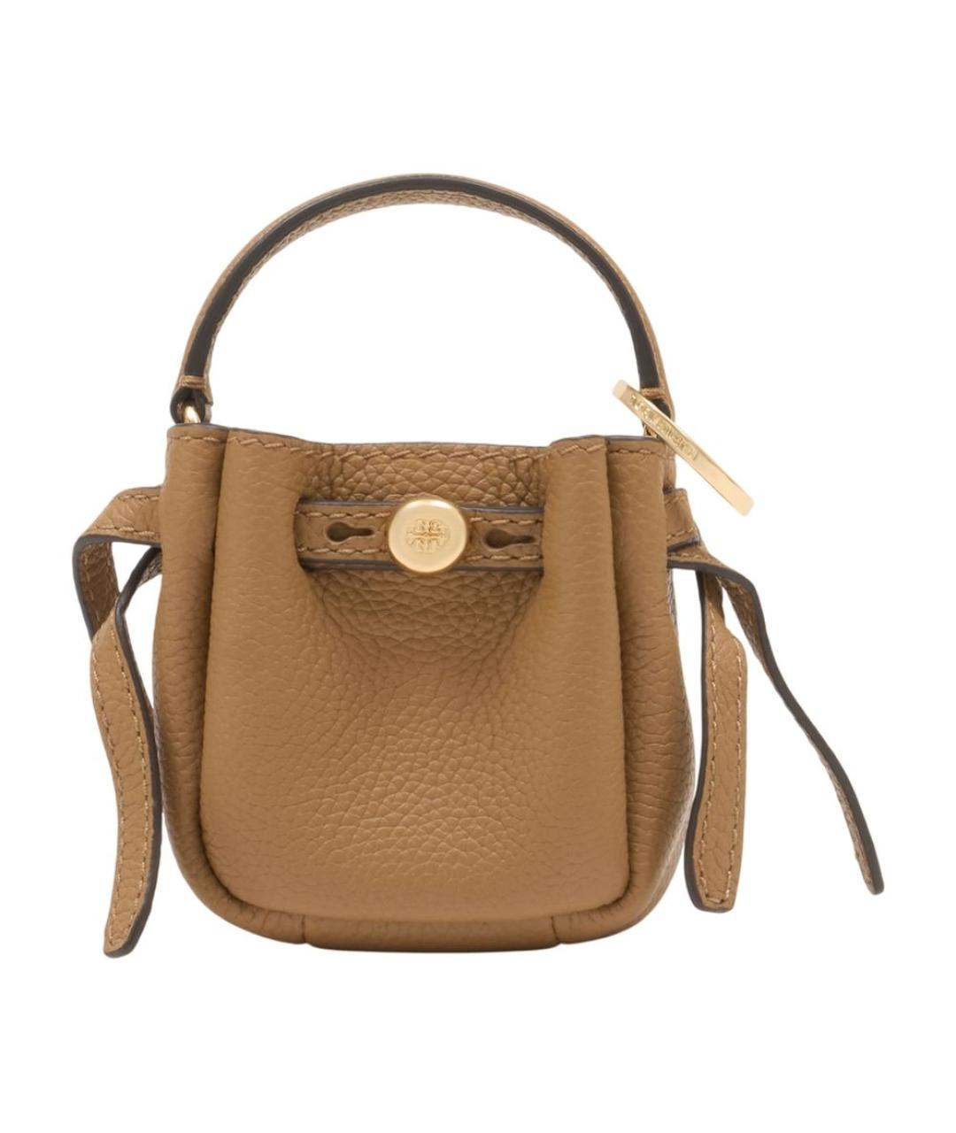 TORY BURCH Бежевая кожаная сумка с короткими ручками, фото 1