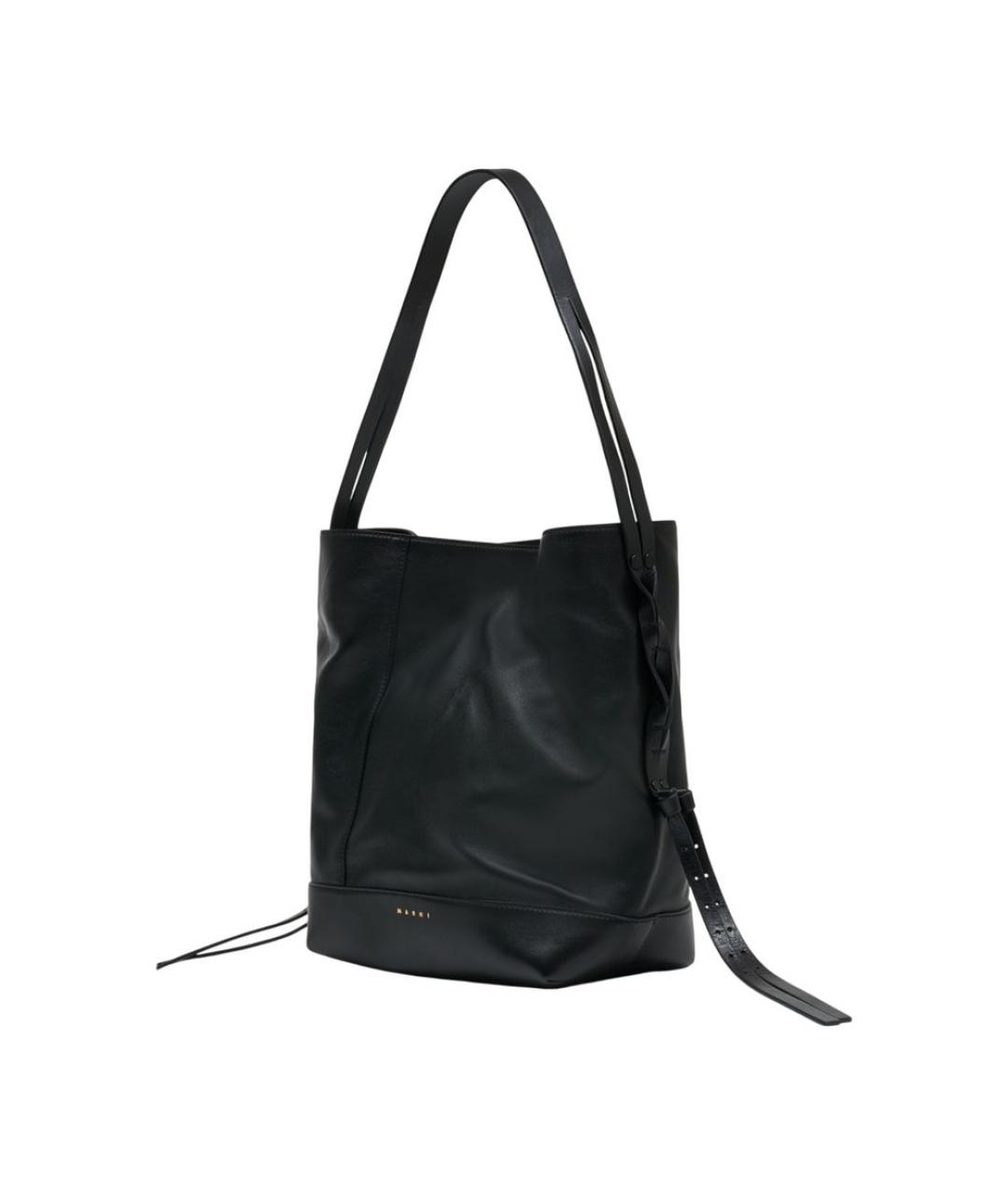 MARNI Черная кожаная сумка через плечо, фото 2