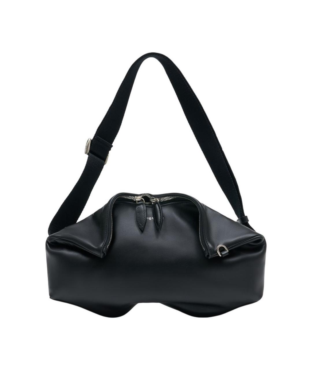 ALEXANDER MCQUEEN Черная кожаная барсетка, фото 3