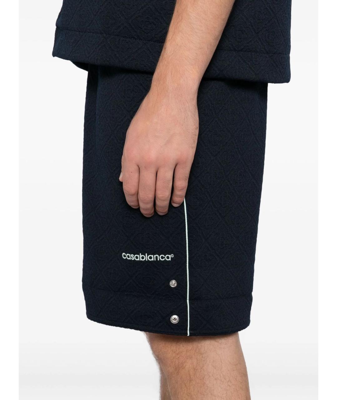 CASABLANCA Темно-синие полиэстеровые шорты, фото 4