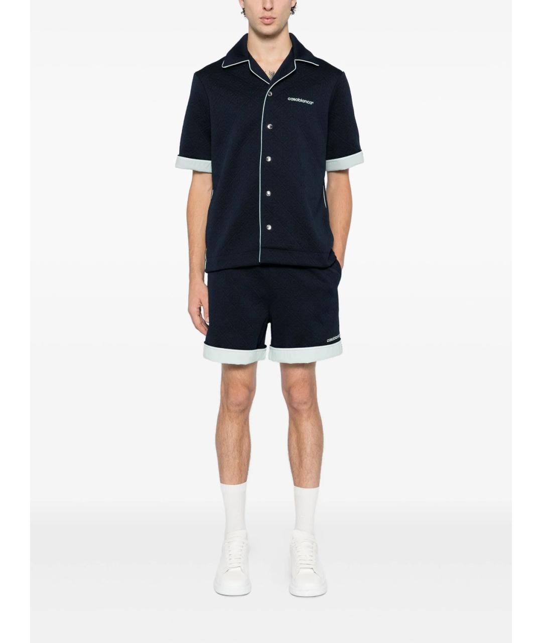 CASABLANCA Темно-синие полиэстеровые шорты, фото 2