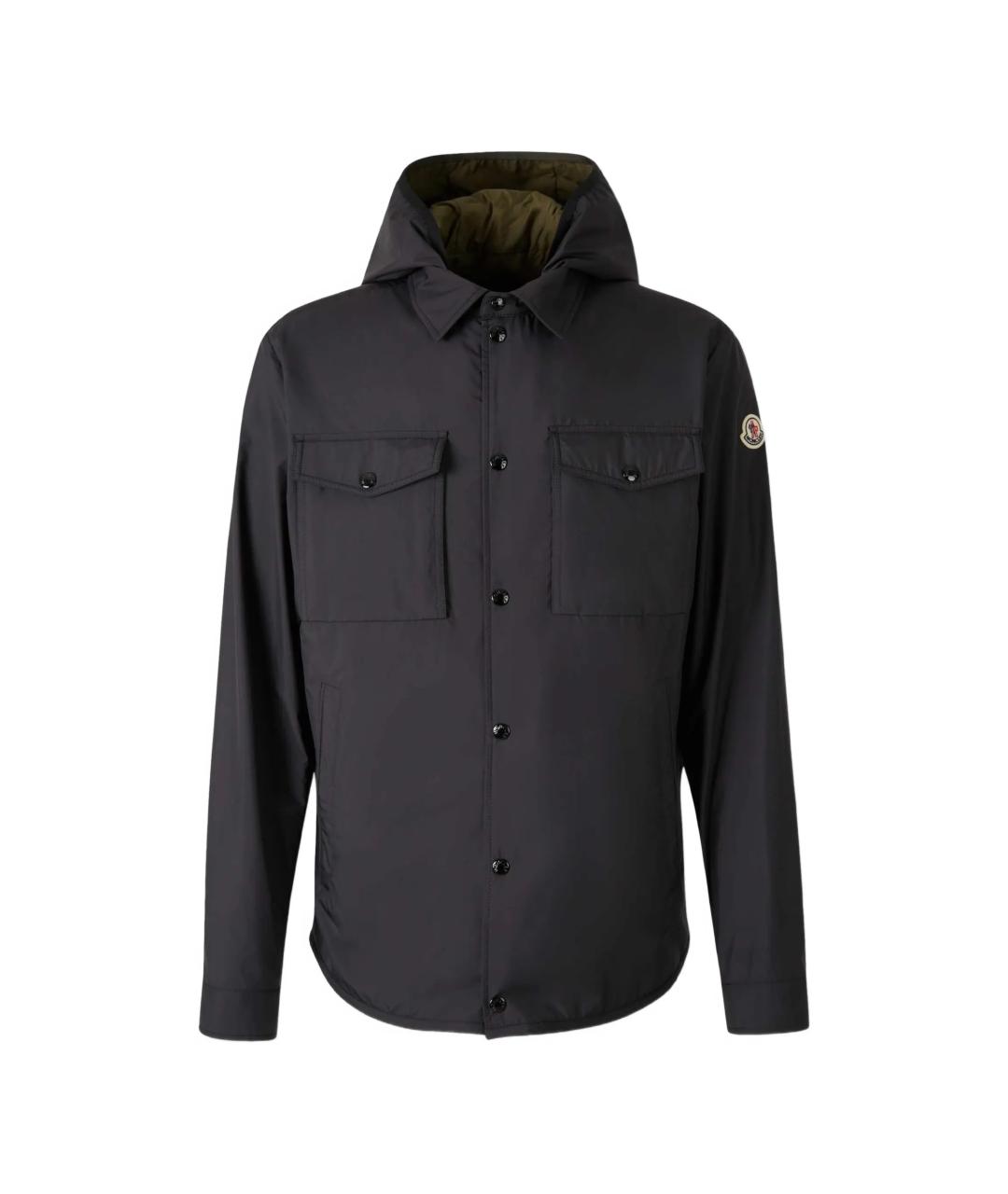 MONCLER Черная полиэстеровая куртка, фото 1