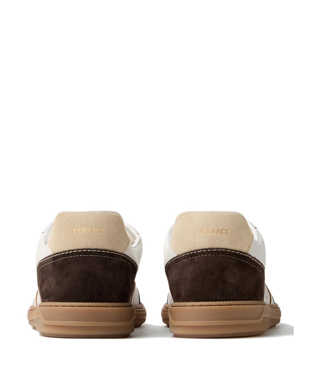 VERSACE Белые текстильные низкие кроссовки / кеды, фото 5