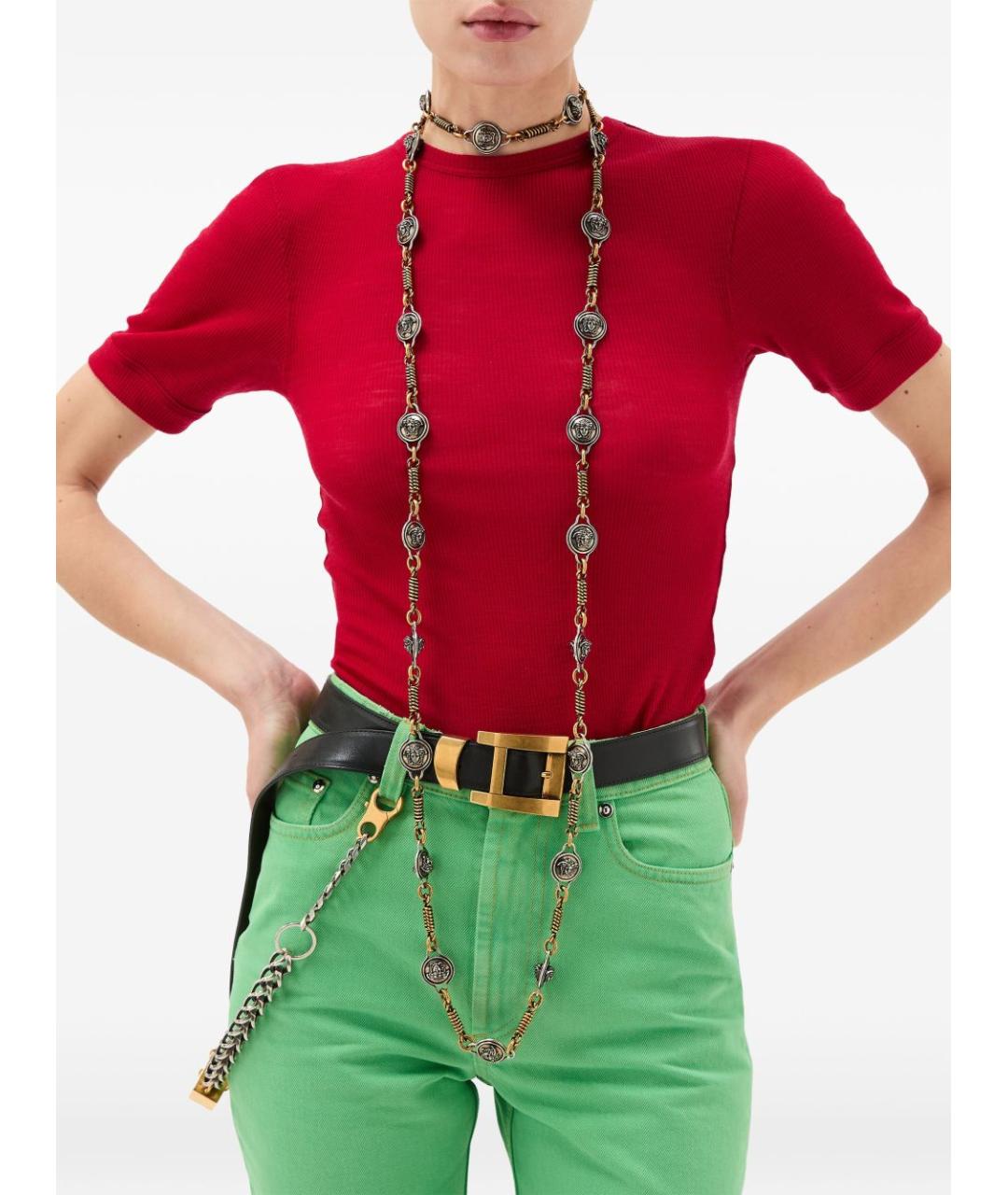 VERSACE Красная шерстяная футболка, фото 2