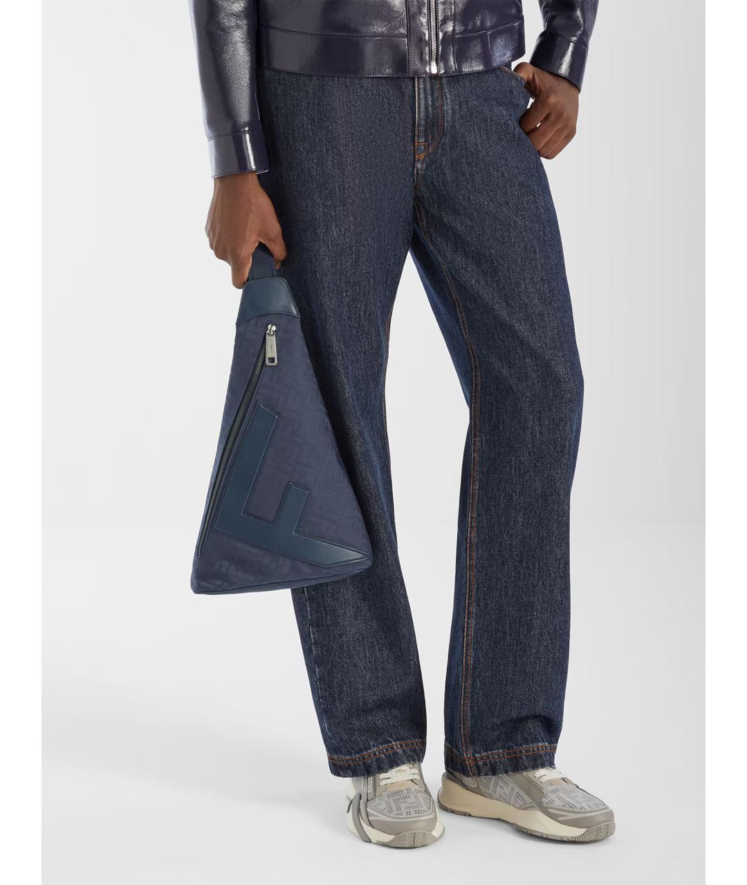 FENDI Серые синтетические низкие кроссовки / кеды, фото 5