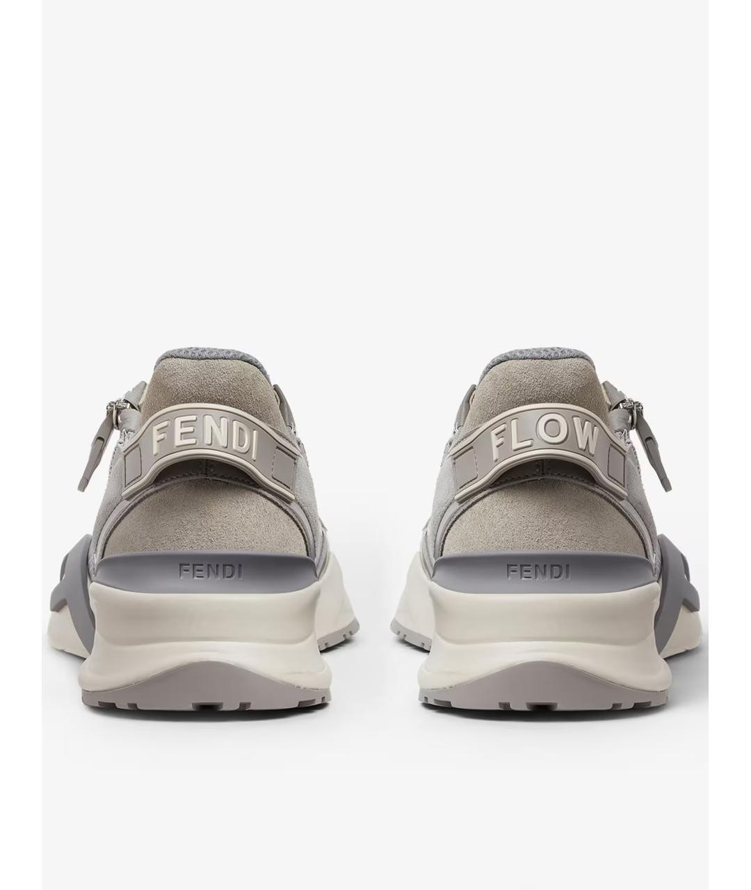 FENDI Серые синтетические низкие кроссовки / кеды, фото 3
