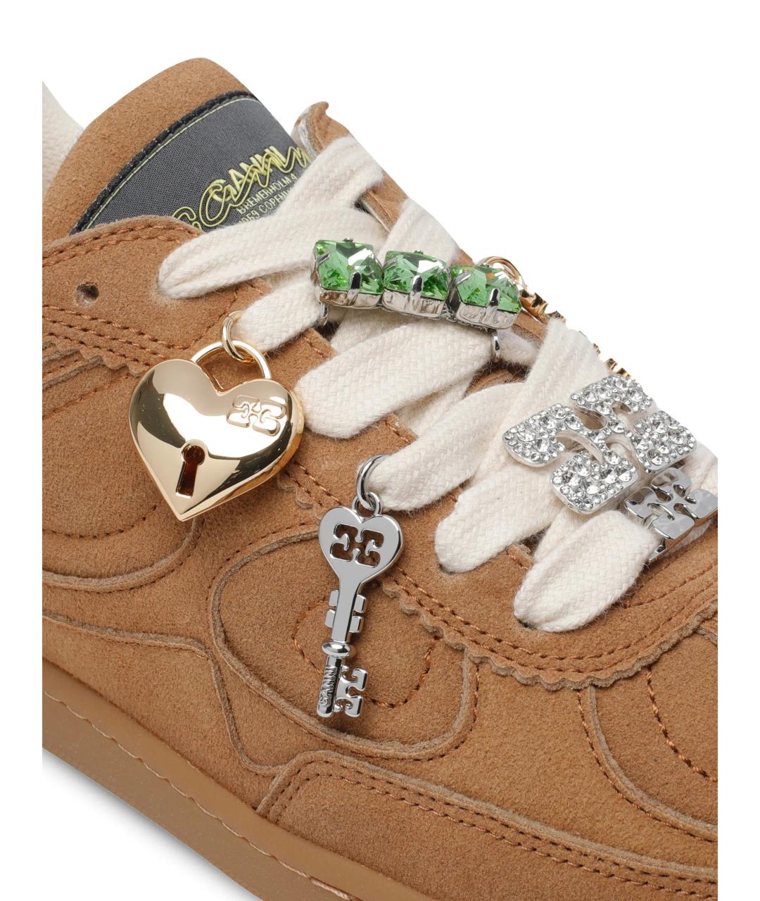 GANNI Коричневые кожаные кроссовки, фото 4