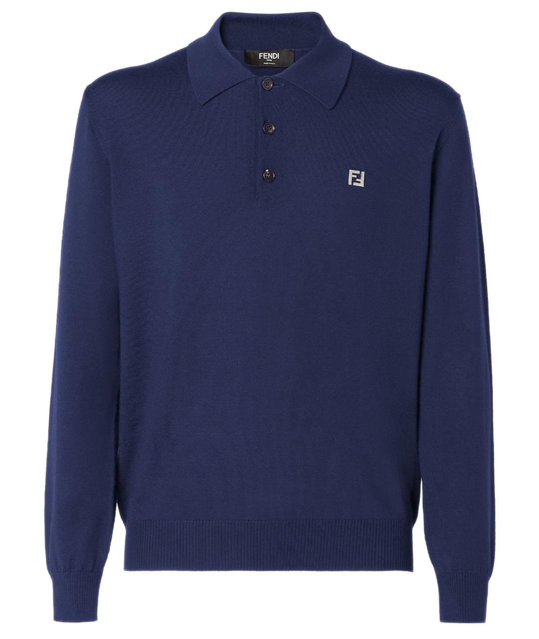 FENDI Синий шерстяной джемпер / свитер, фото 2