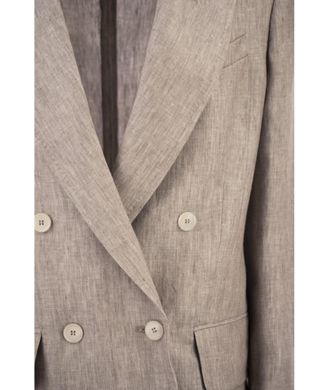 MAX MARA Бежевый льняной жакет/пиджак, фото 4