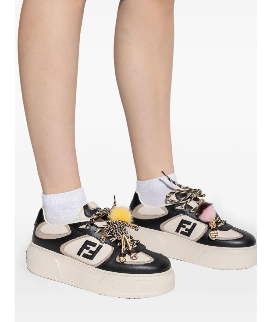 FENDI Мульти кожаные кроссовки, фото 5