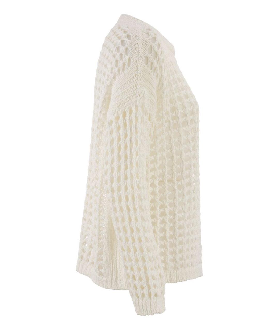 MAX MARA Белый хлопковый джемпер / свитер, фото 3