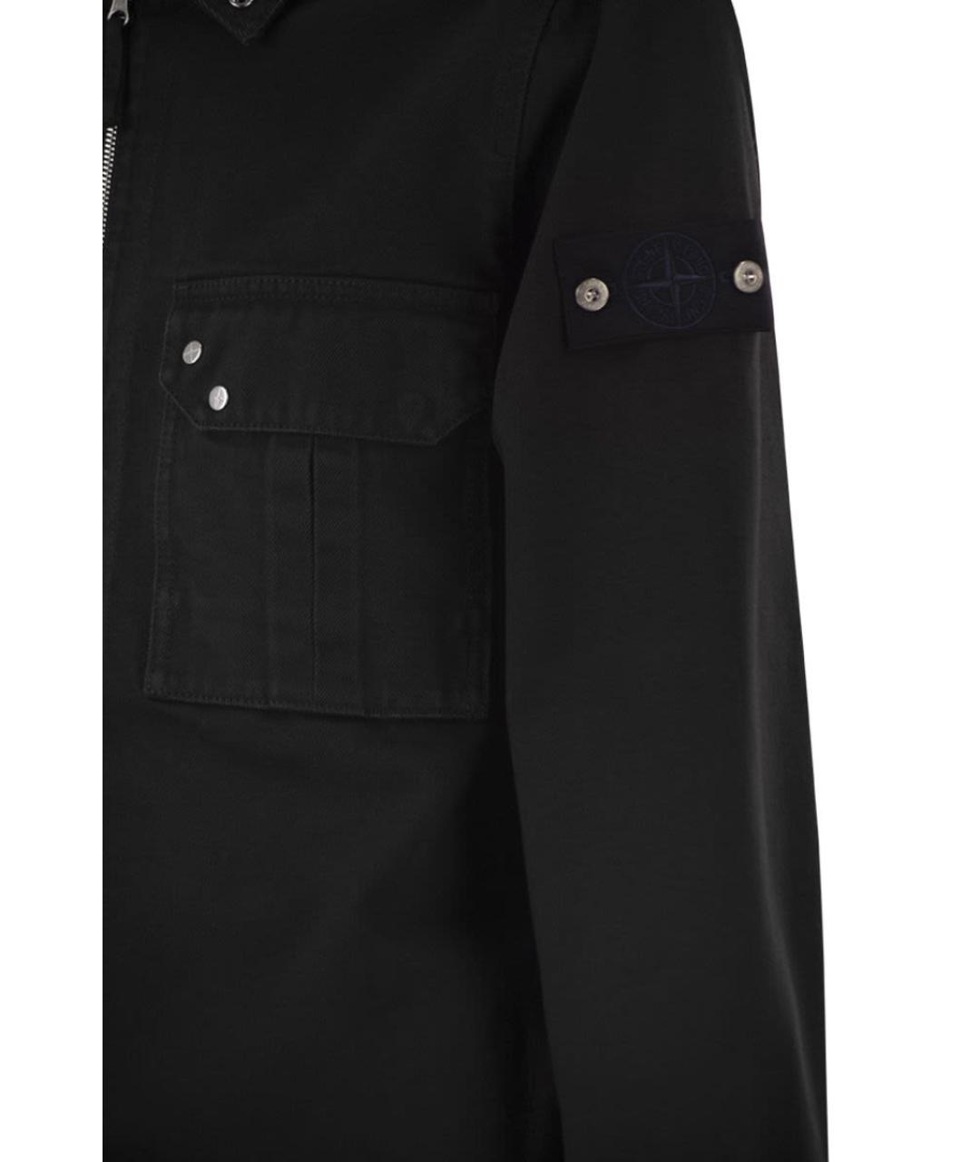 STONE ISLAND Черная хлопковая куртка, фото 4