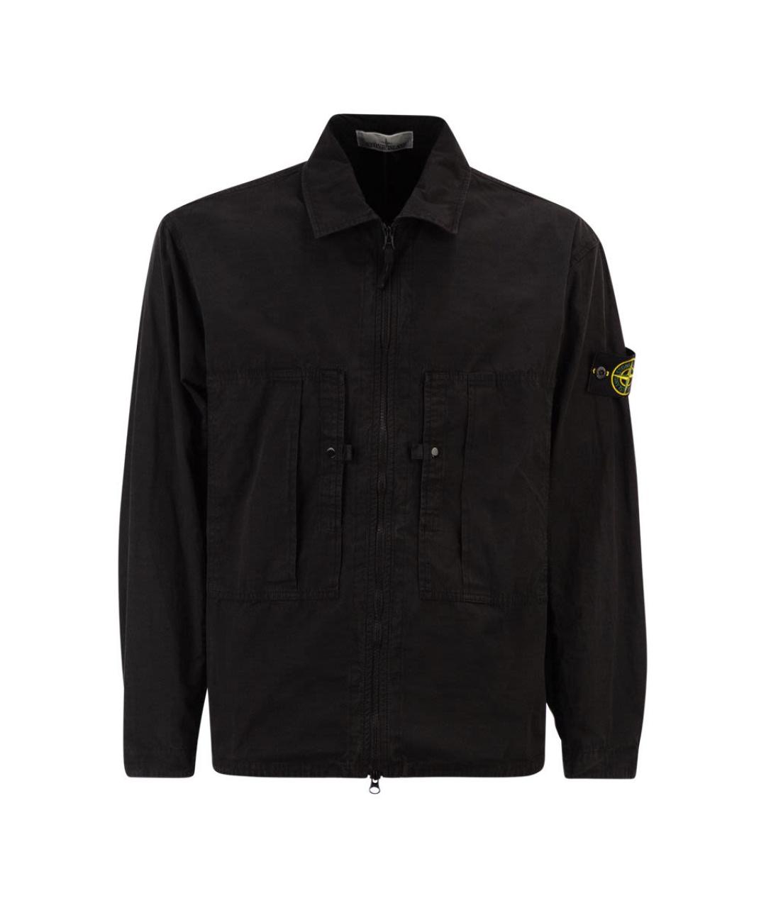STONE ISLAND Черная хлопковая куртка, фото 1