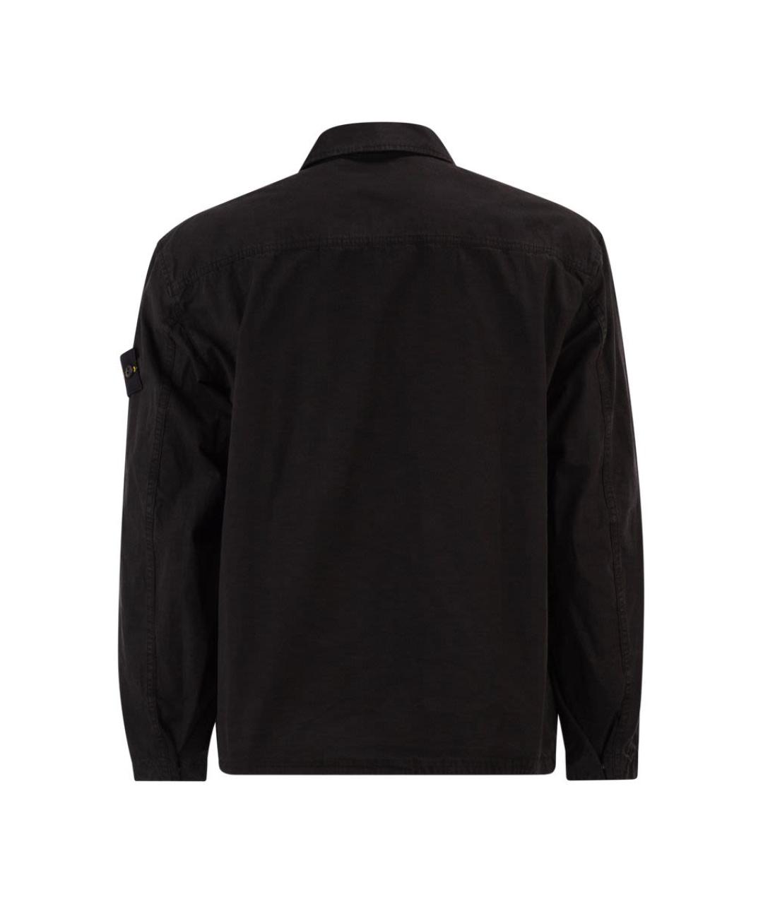 STONE ISLAND Черная хлопковая куртка, фото 2