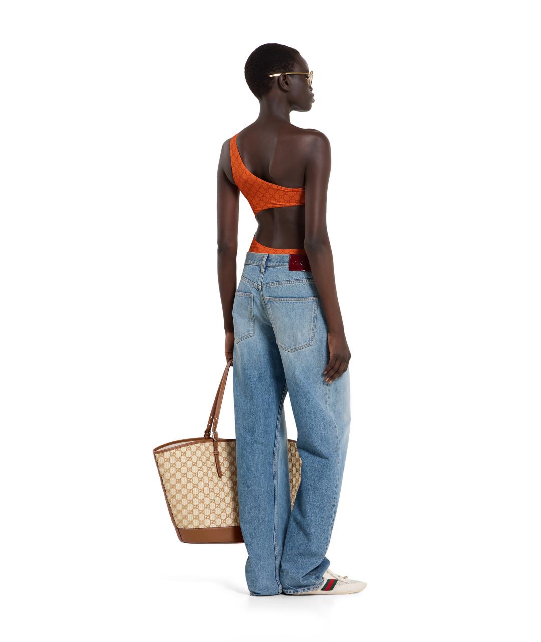 GUCCI Оранжевый полиэстеровый купальник, фото 3