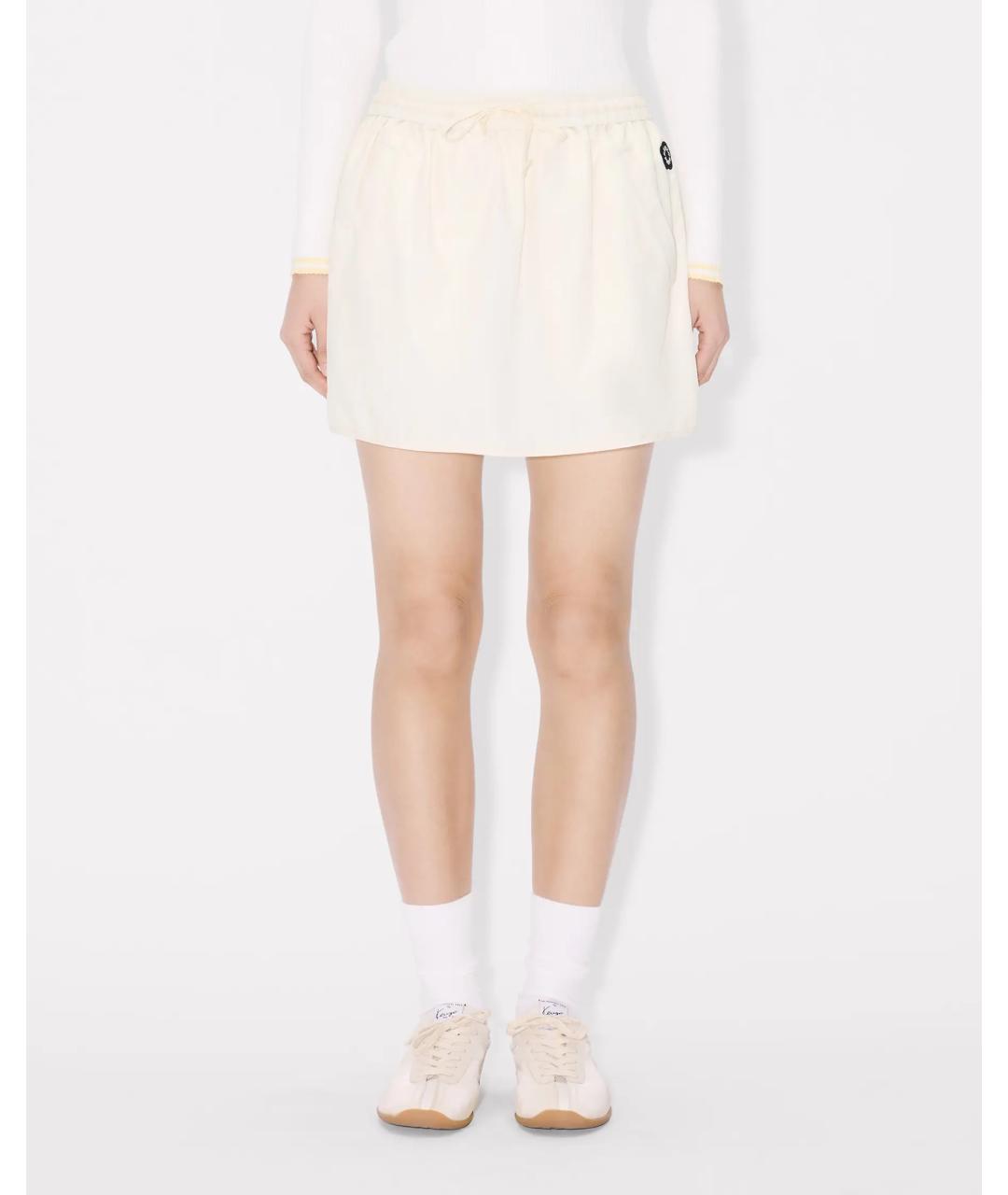 KENZO Белая полиэстеровая юбка мини, фото 3