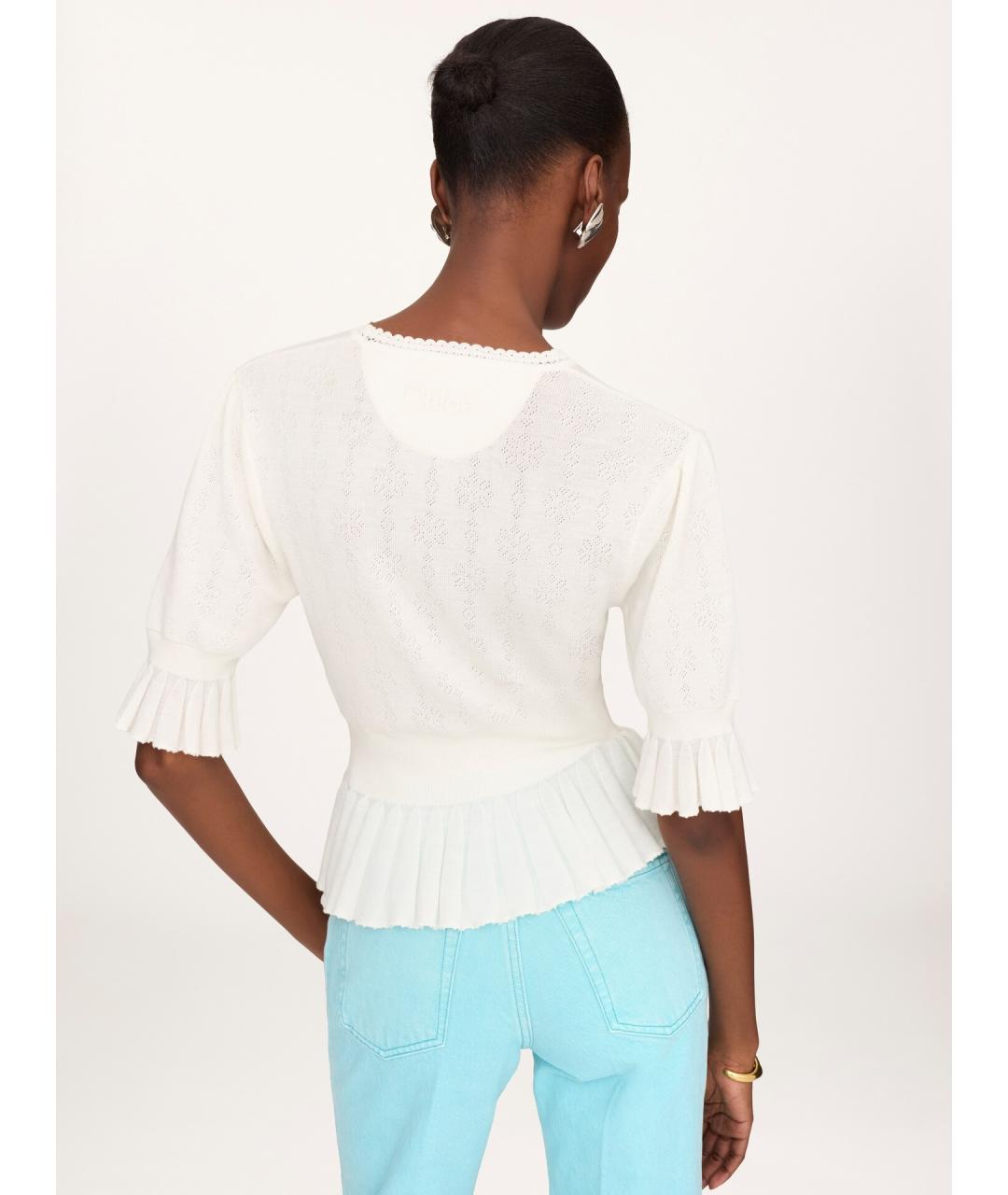 CHLOE Белый шерстяной джемпер / свитер, фото 5