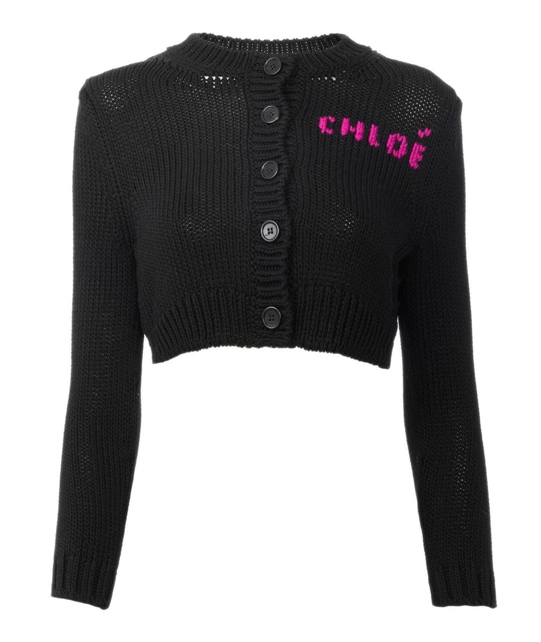 CHLOE Черный хлопковый кардиган, фото 1