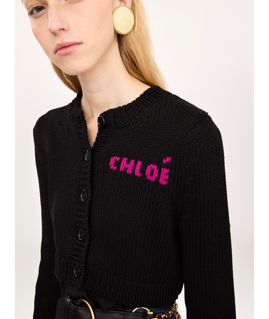 CHLOE Черный хлопковый кардиган, фото 5