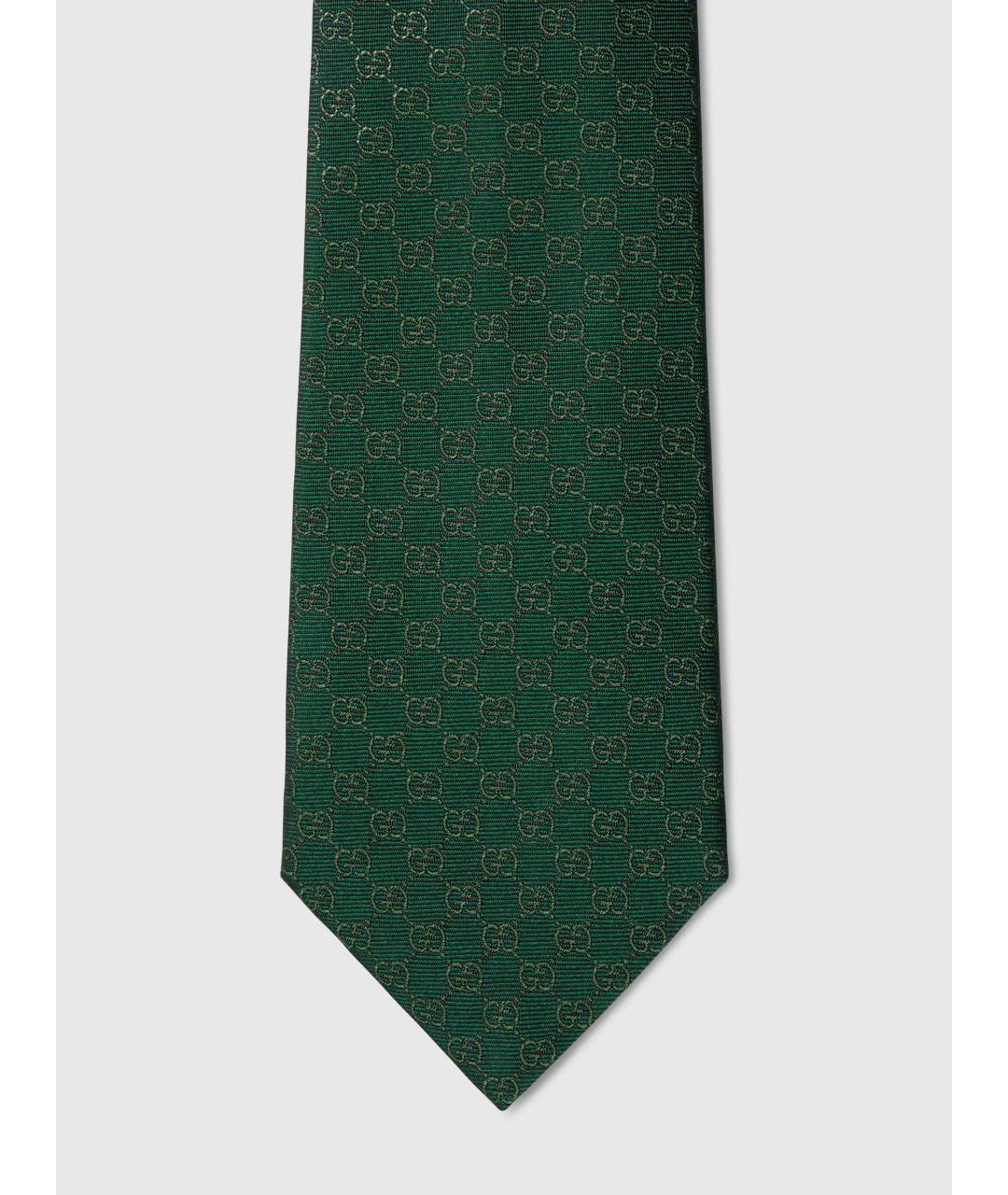 GUCCI Зеленый шелковый галстук, фото 3