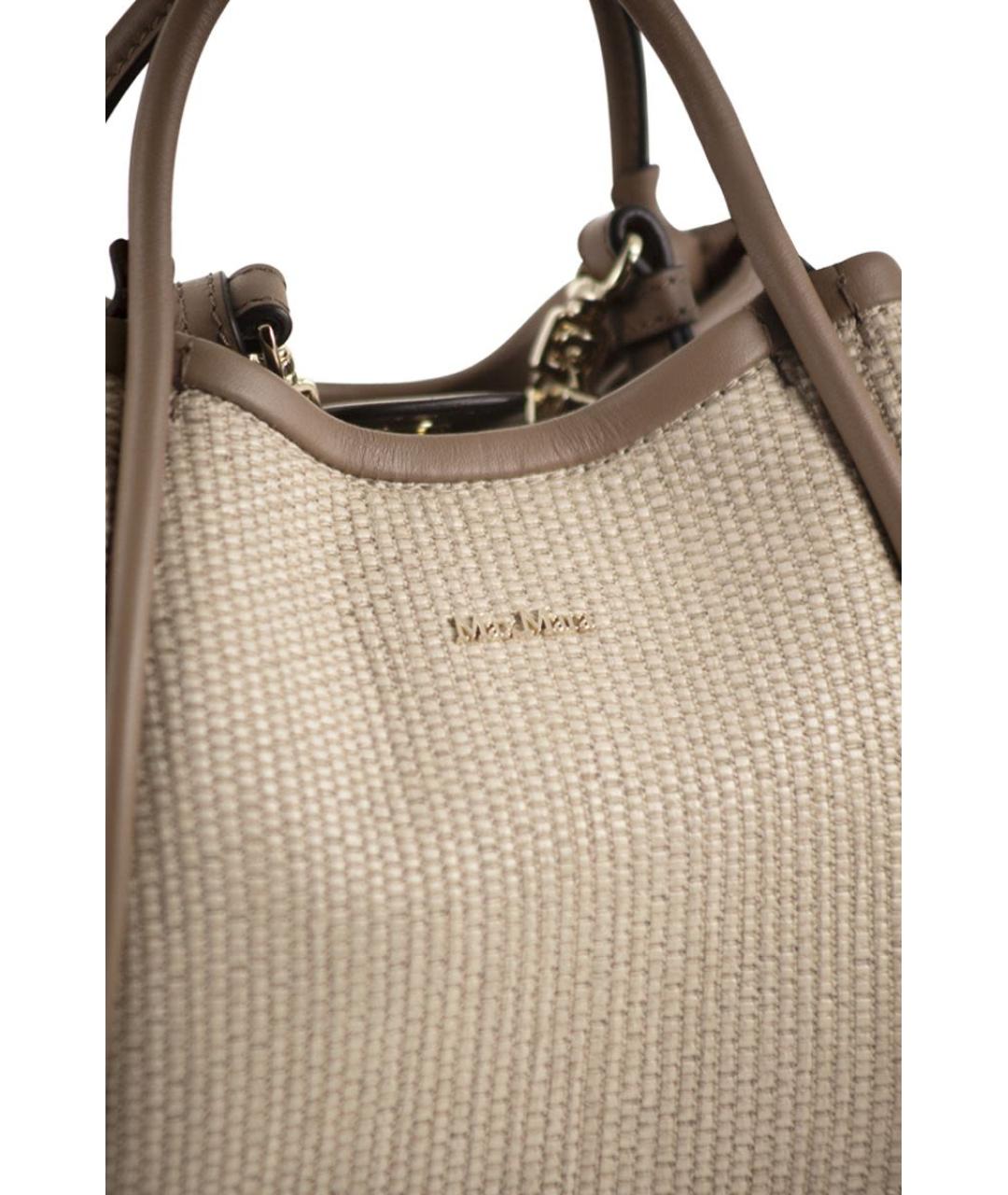 MAX MARA Бежевая хлопковая сумка тоут, фото 5