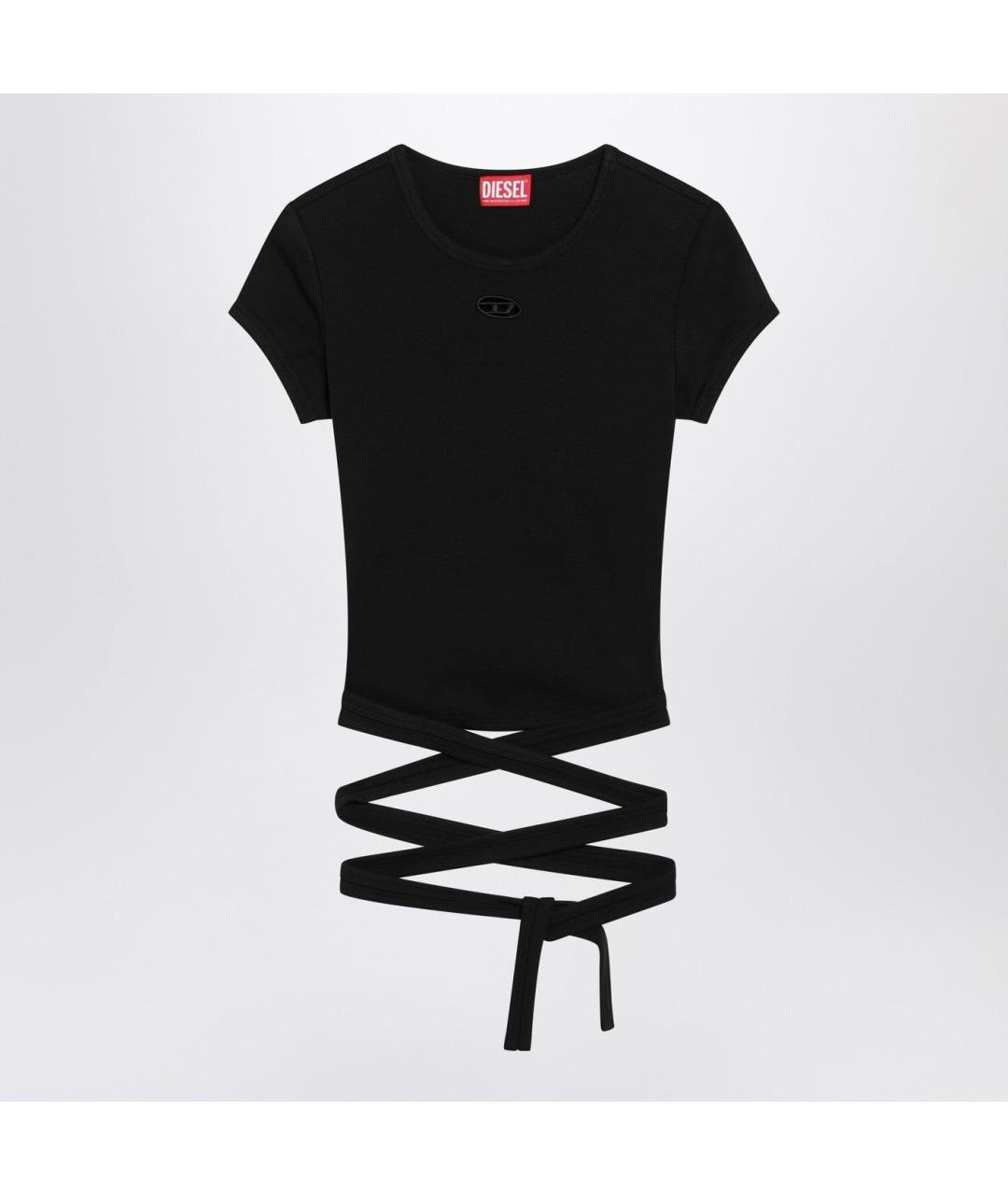 DIESEL Черная хлопковая футболка, фото 5