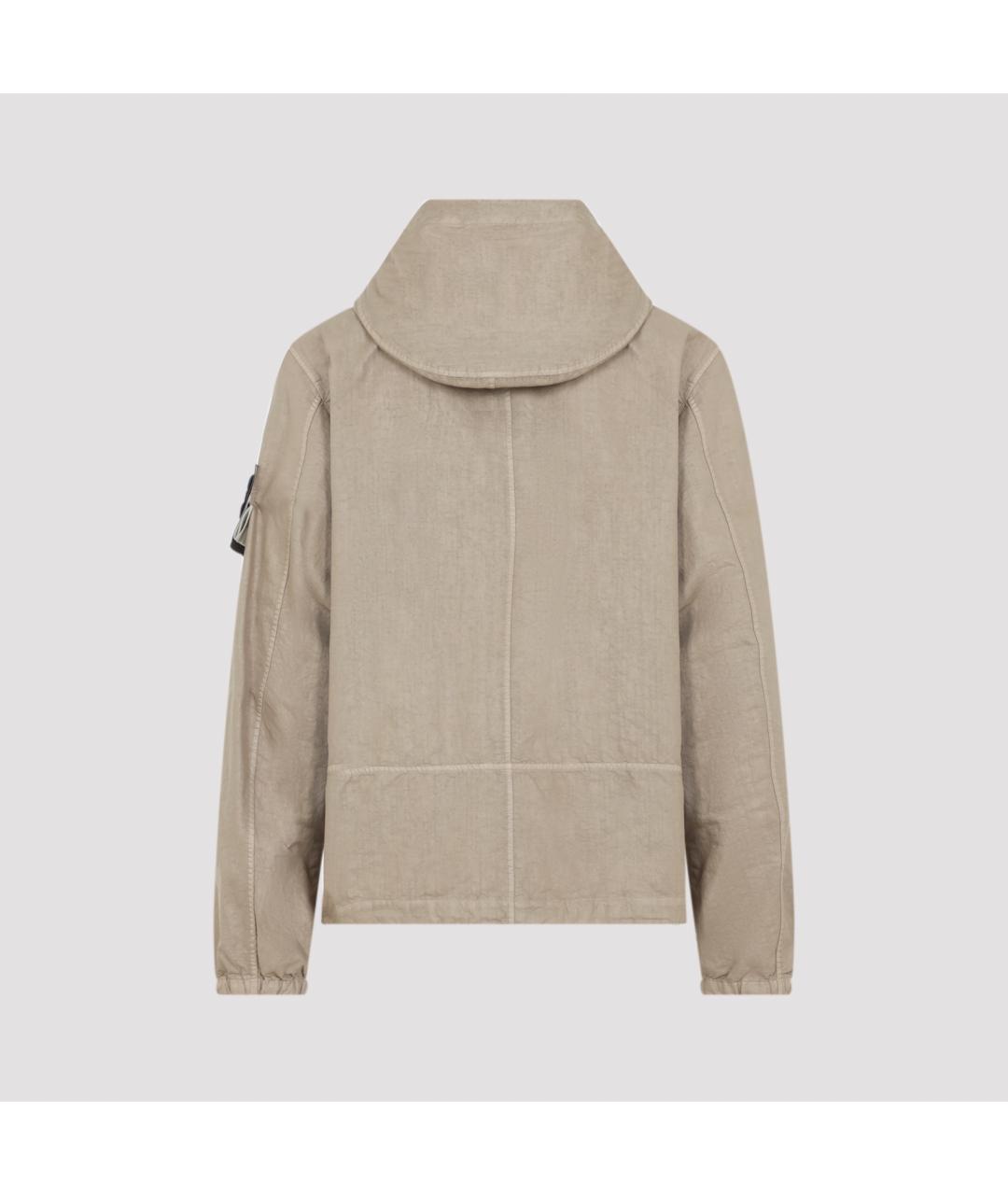 STONE ISLAND Бежевая полиамидовая куртка, фото 3