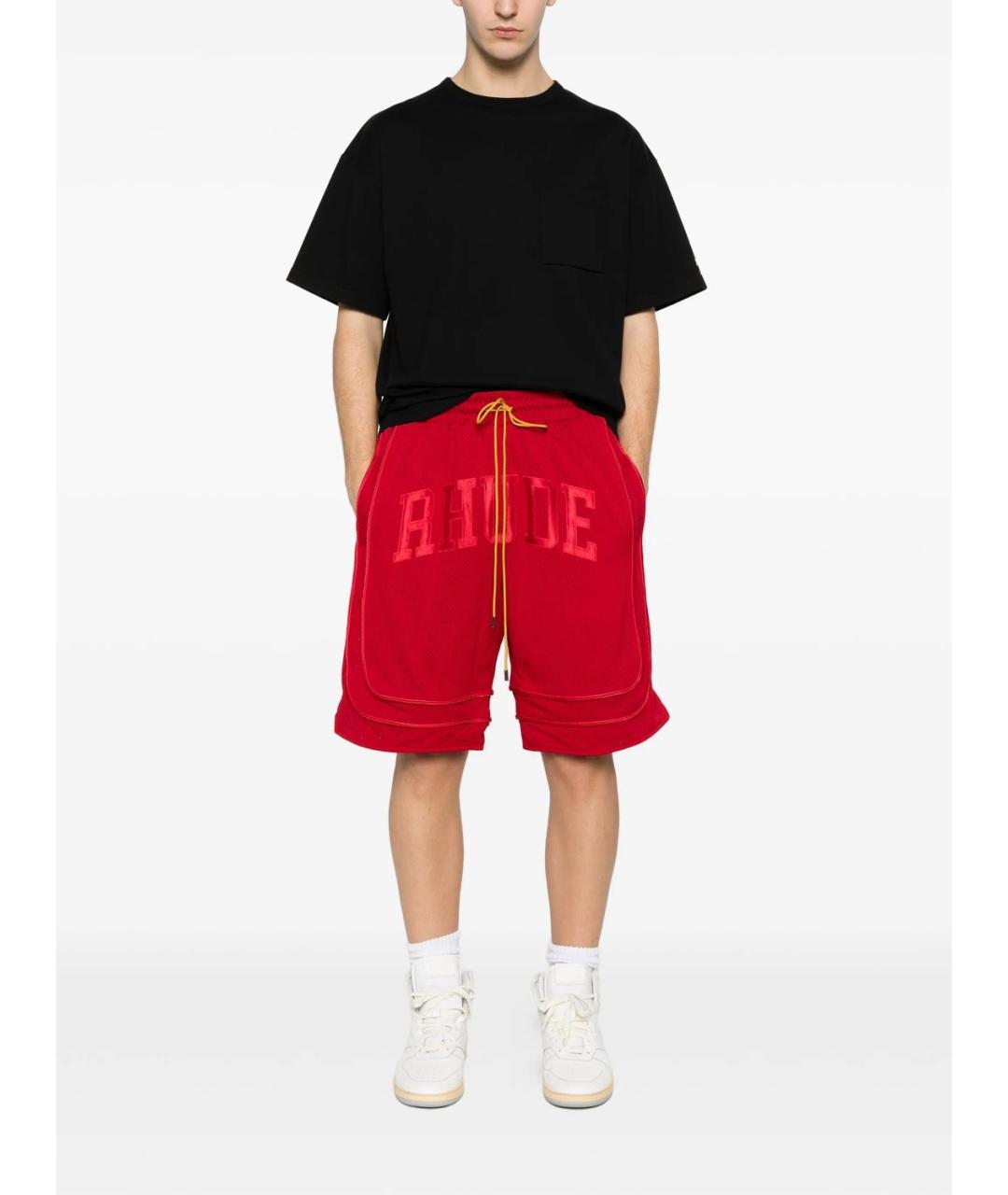 RHUDE Красные полиэстеровые шорты, фото 2