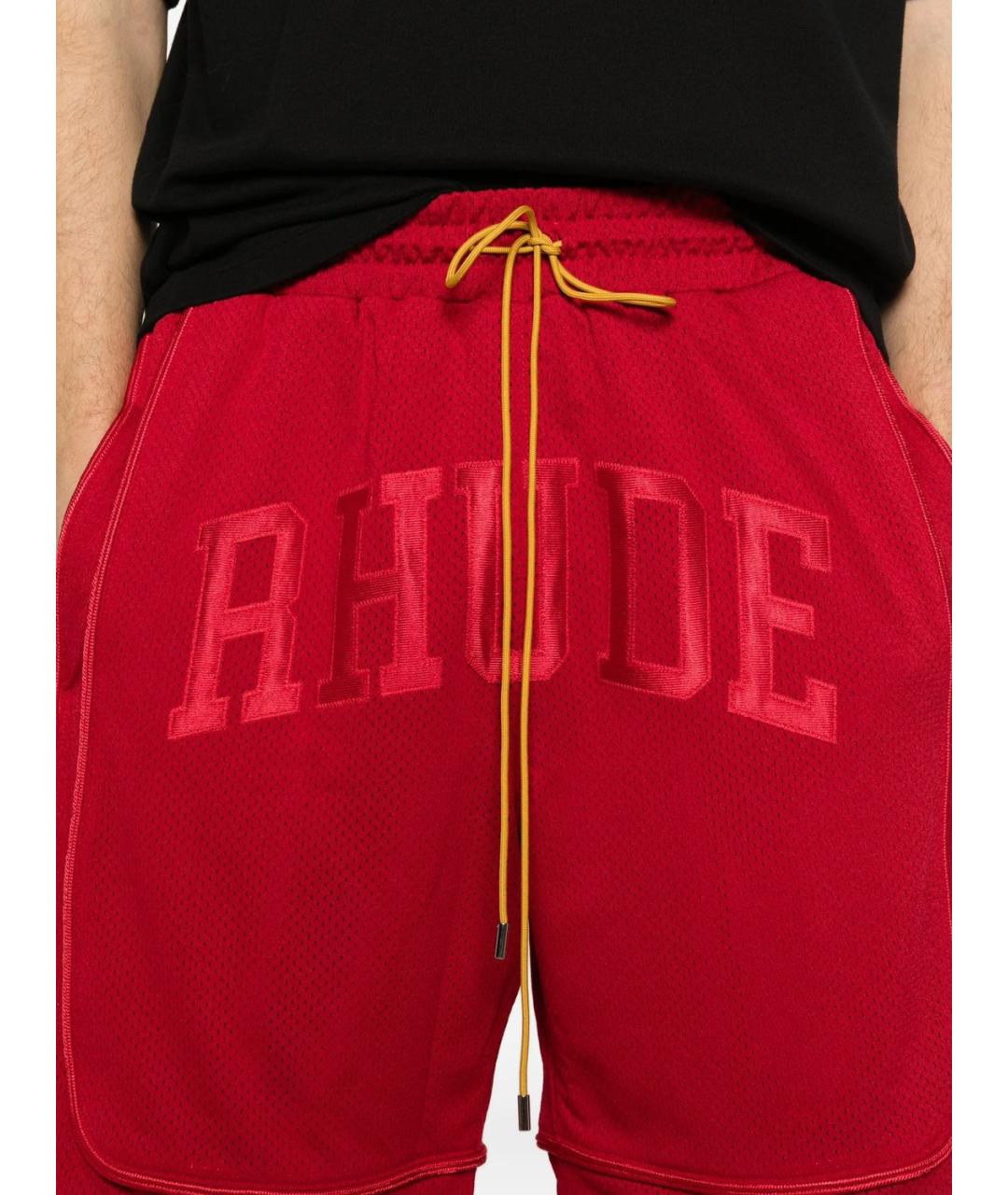 RHUDE Красные полиэстеровые шорты, фото 3
