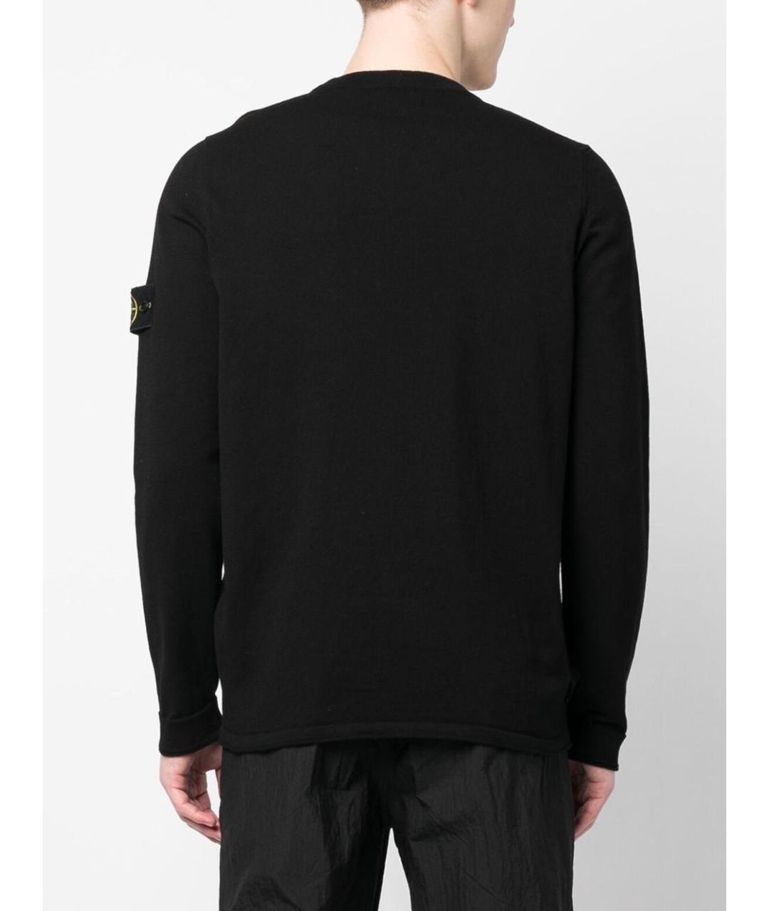 STONE ISLAND Черный хлопковый джемпер / свитер, фото 5