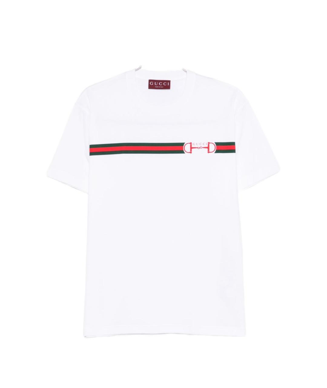 GUCCI Белая хлопковая футболка, фото 1