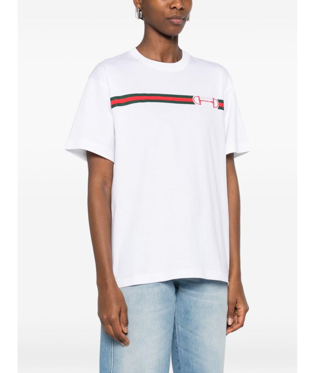 GUCCI Белая хлопковая футболка, фото 3