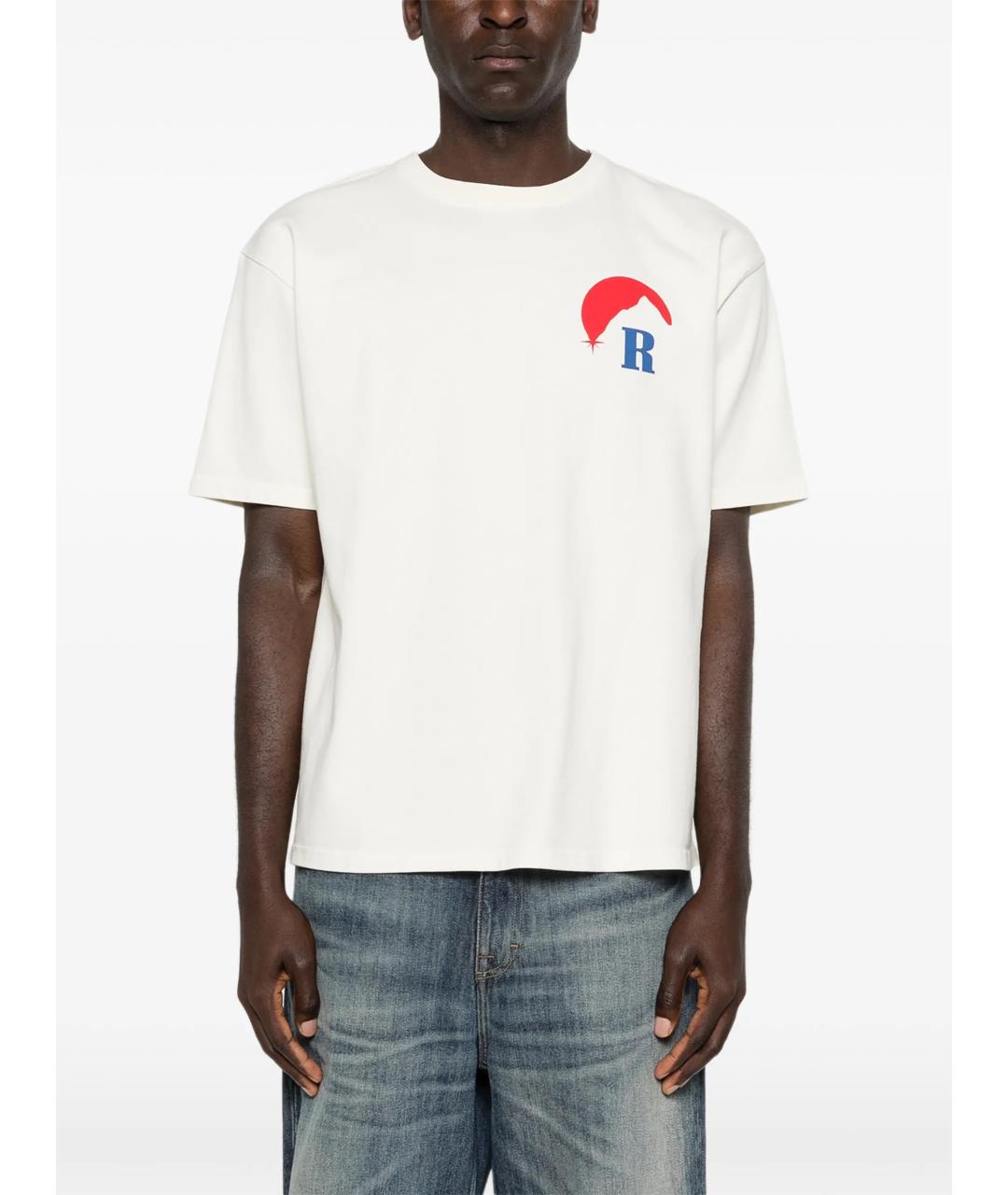 RHUDE Белая хлопковая футболка, фото 3