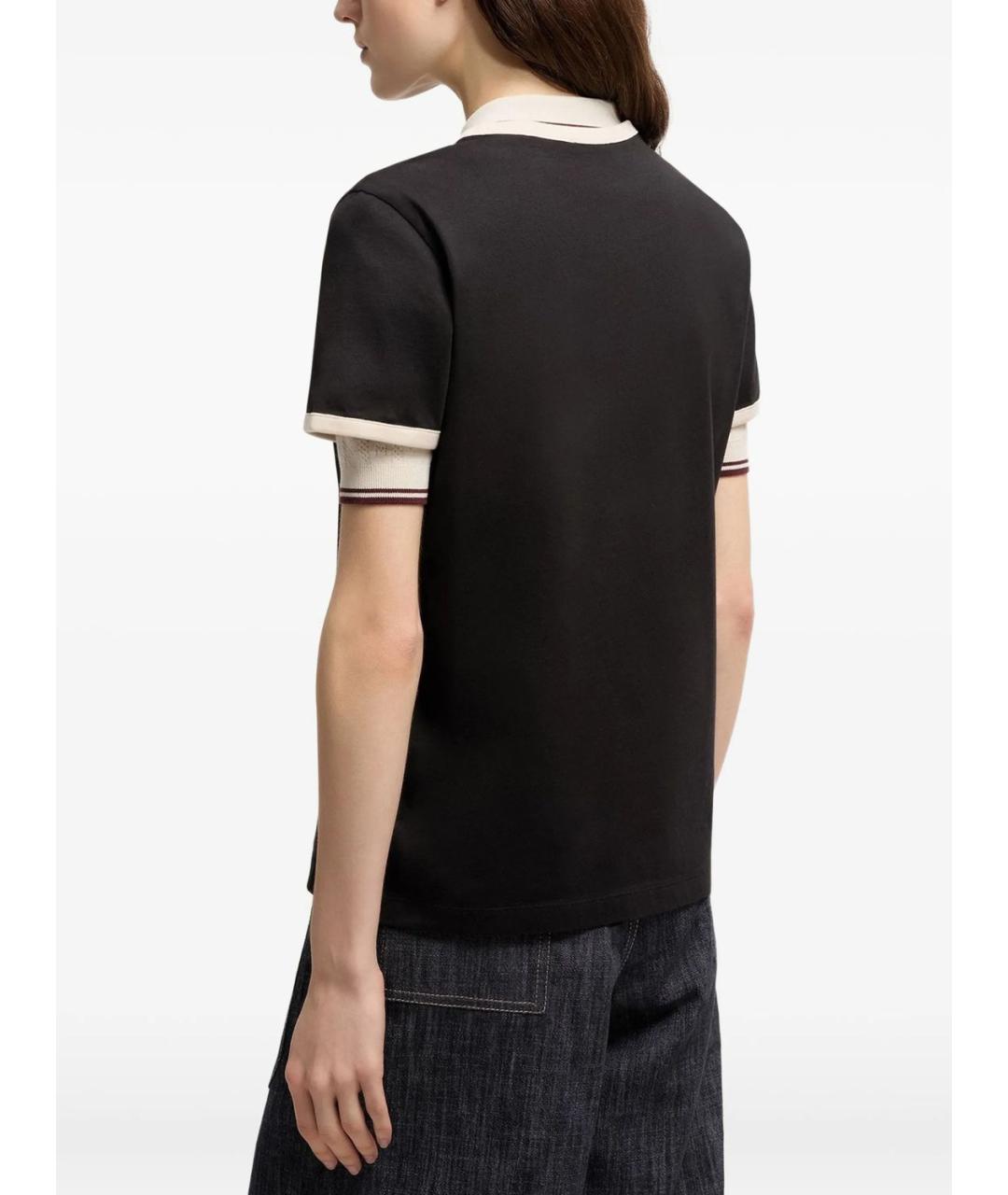 MONCLER Черная хлопковая футболка, фото 3