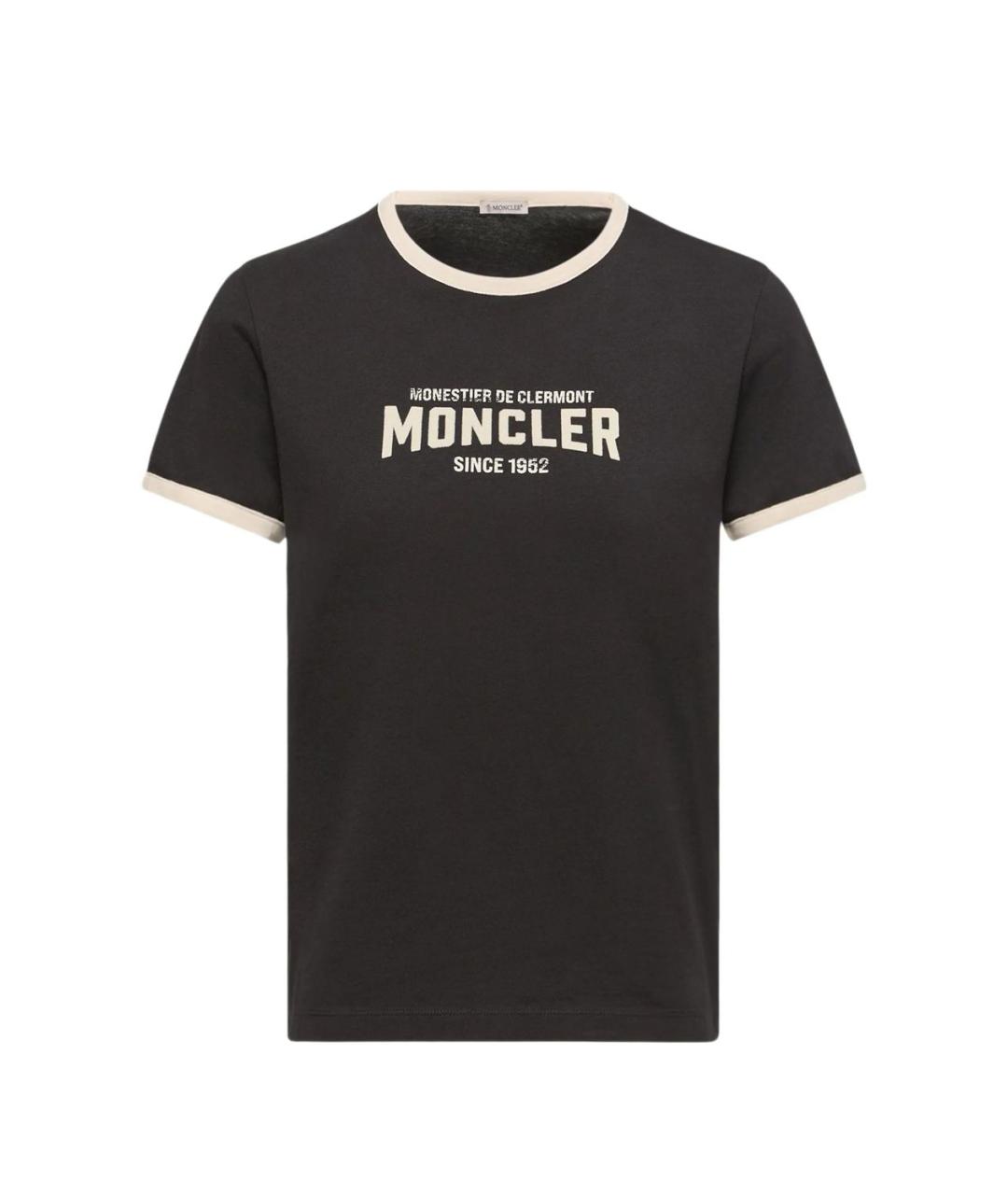 MONCLER Черная хлопковая футболка, фото 1