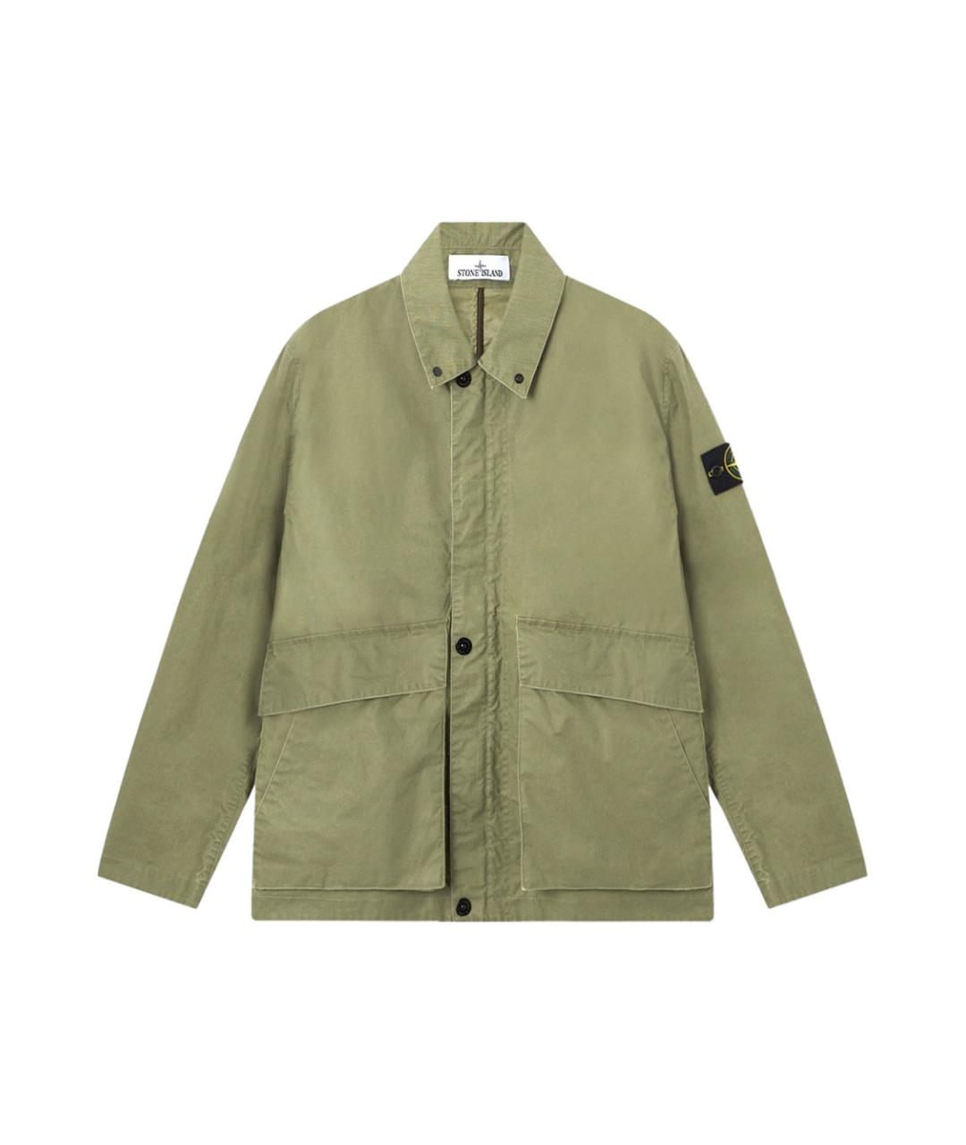 STONE ISLAND Зеленая полиэстеровая куртка, фото 1