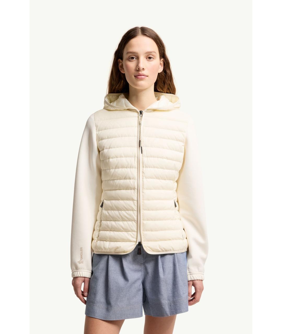 MONCLER Белая полиэстеровая куртка, фото 2