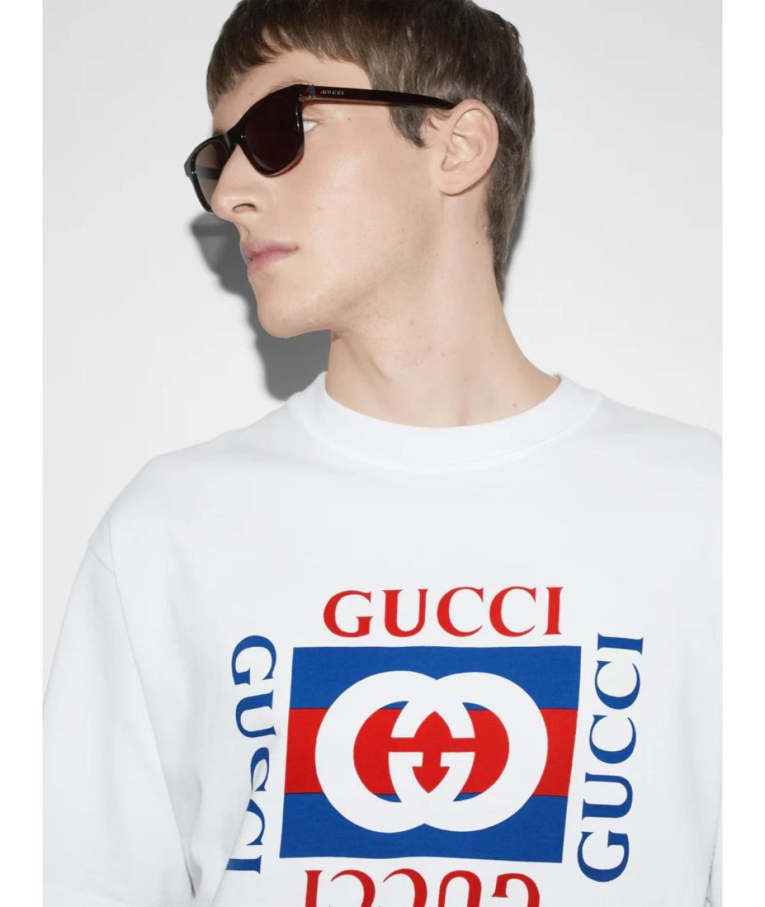 GUCCI Белая хлопковая футболка, фото 5