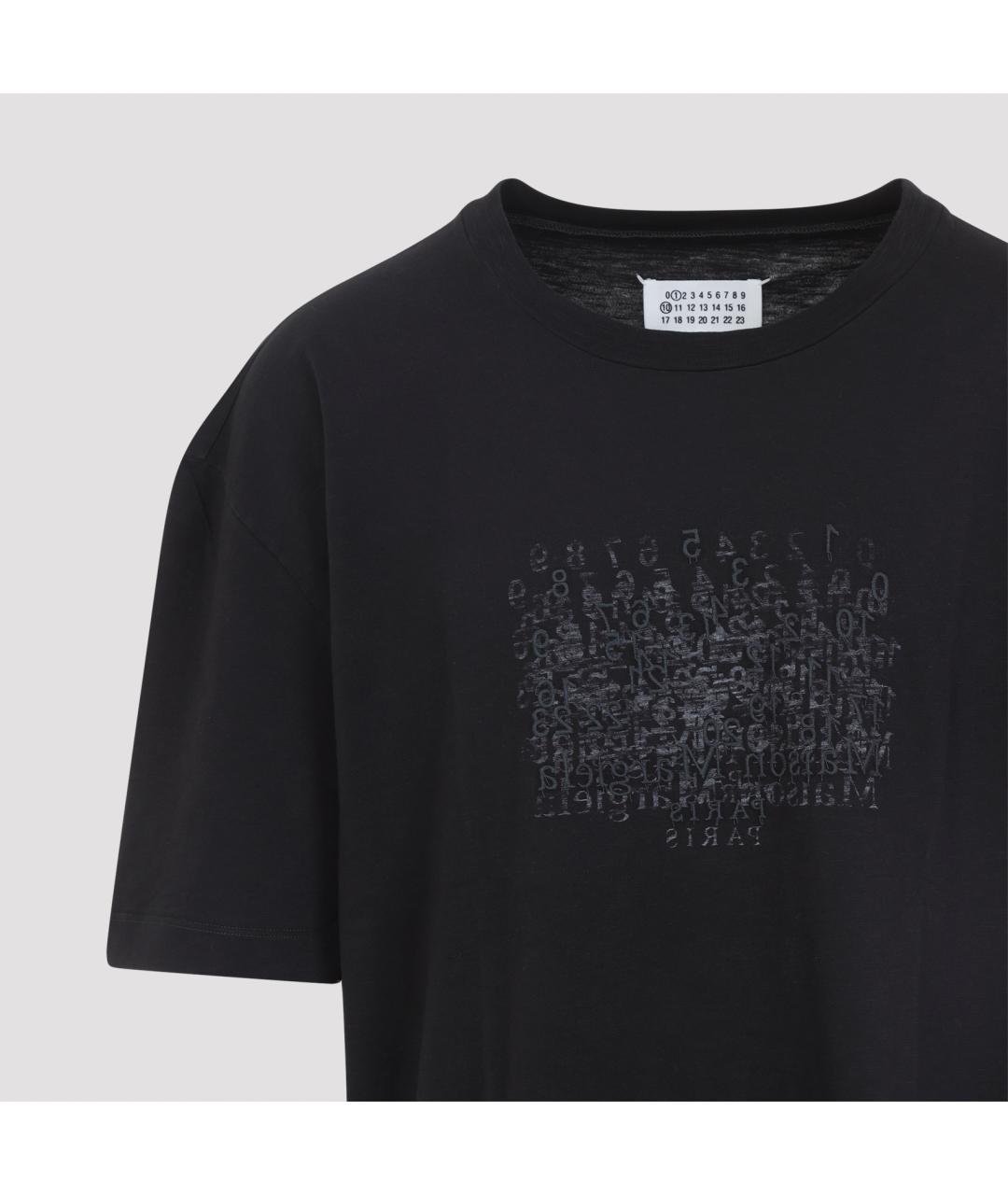 MAISON MARGIELA Черная хлопковая футболка, фото 3