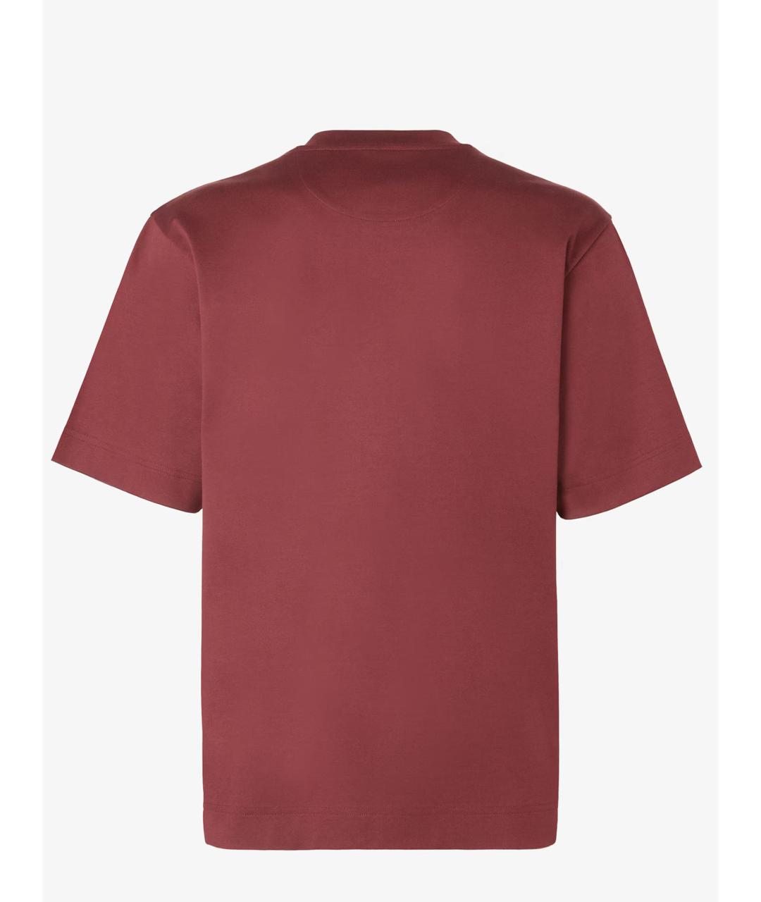 FENDI Красная хлопковая футболка, фото 3