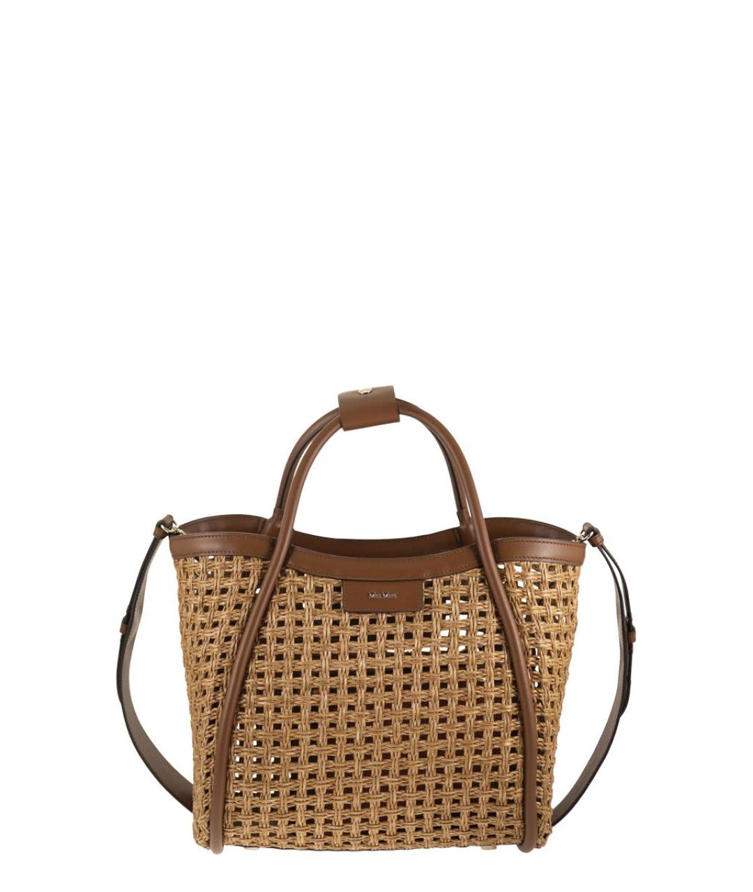 MAX MARA Бежевая синтетическая сумка через плечо, фото 1