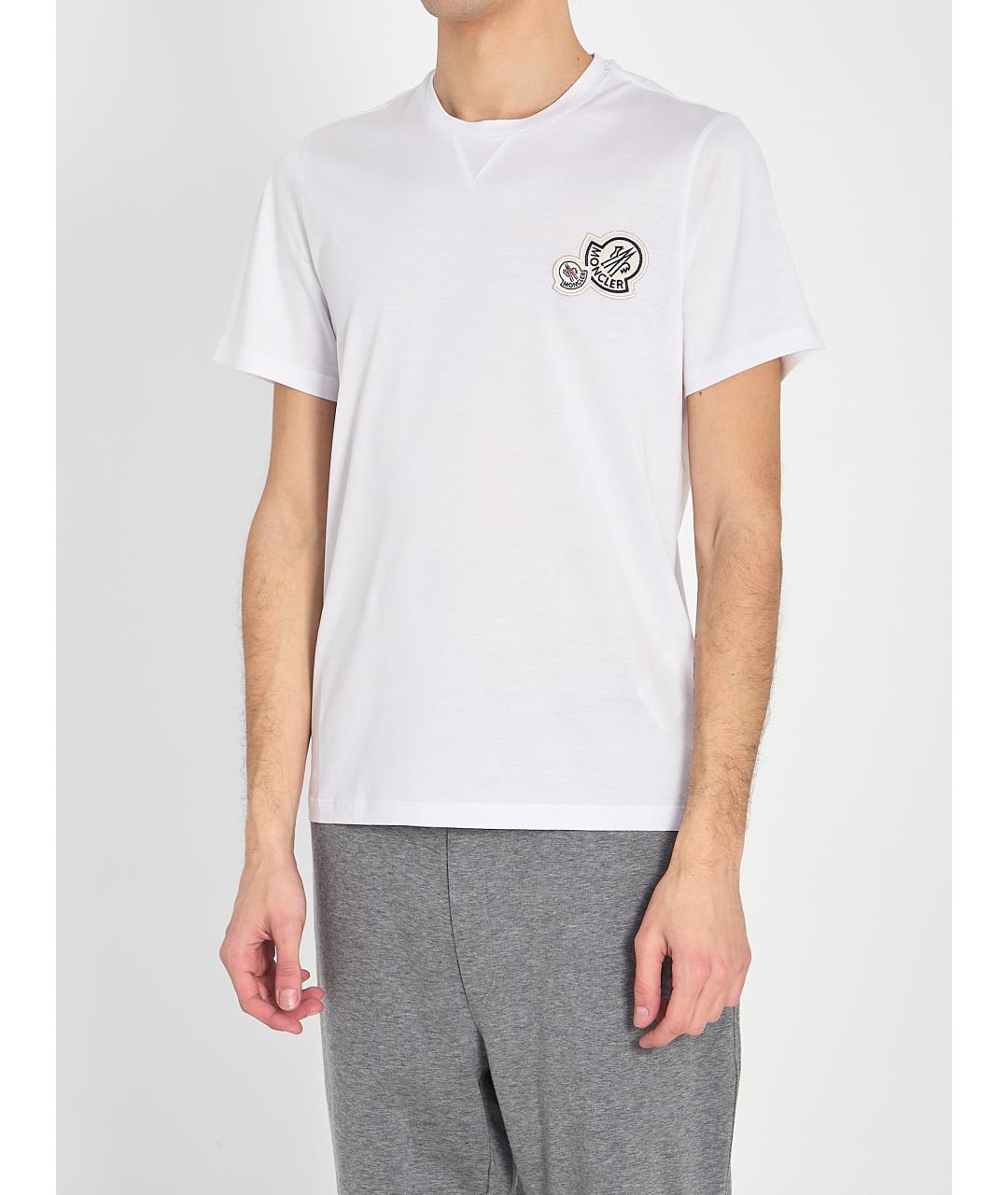 MONCLER Белая хлопковая футболка, фото 2