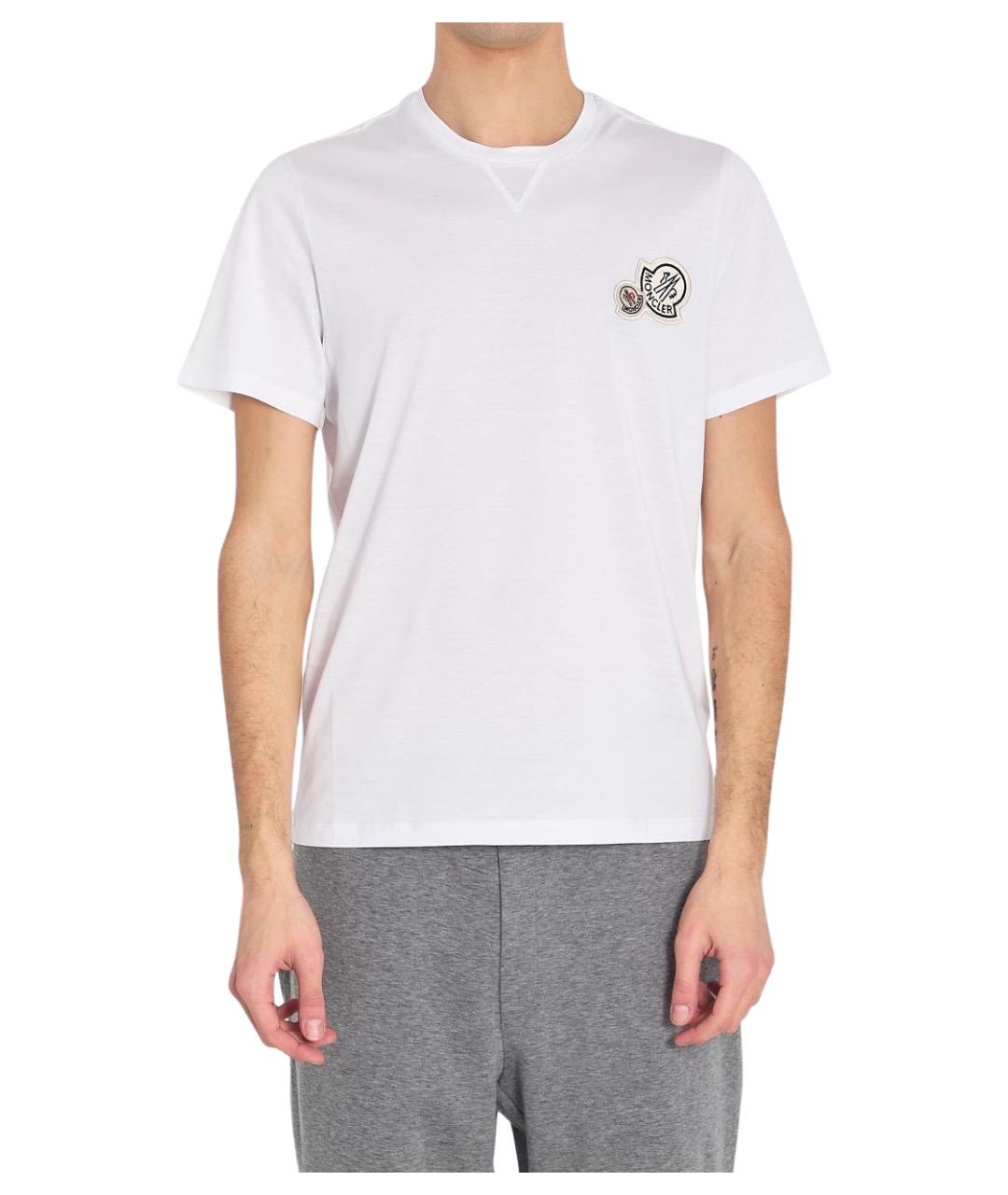 MONCLER Белая хлопковая футболка, фото 1