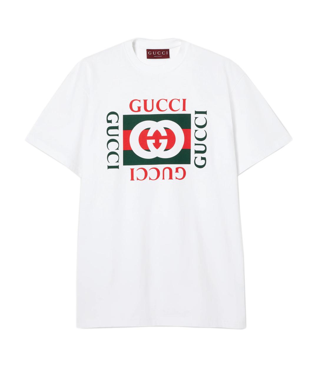 GUCCI Белая хлопковая футболка, фото 1