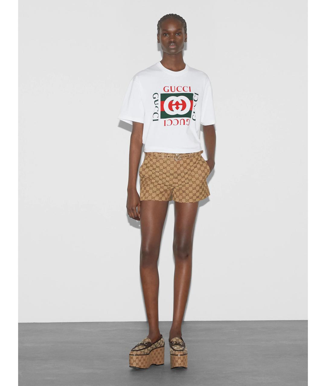 GUCCI Белая хлопковая футболка, фото 2