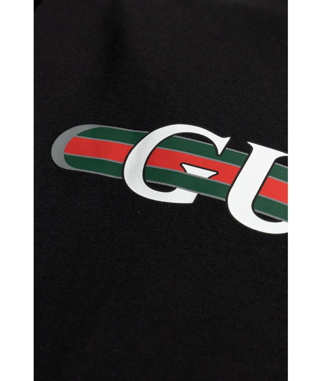 GUCCI Черная хлопковая футболка, фото 5