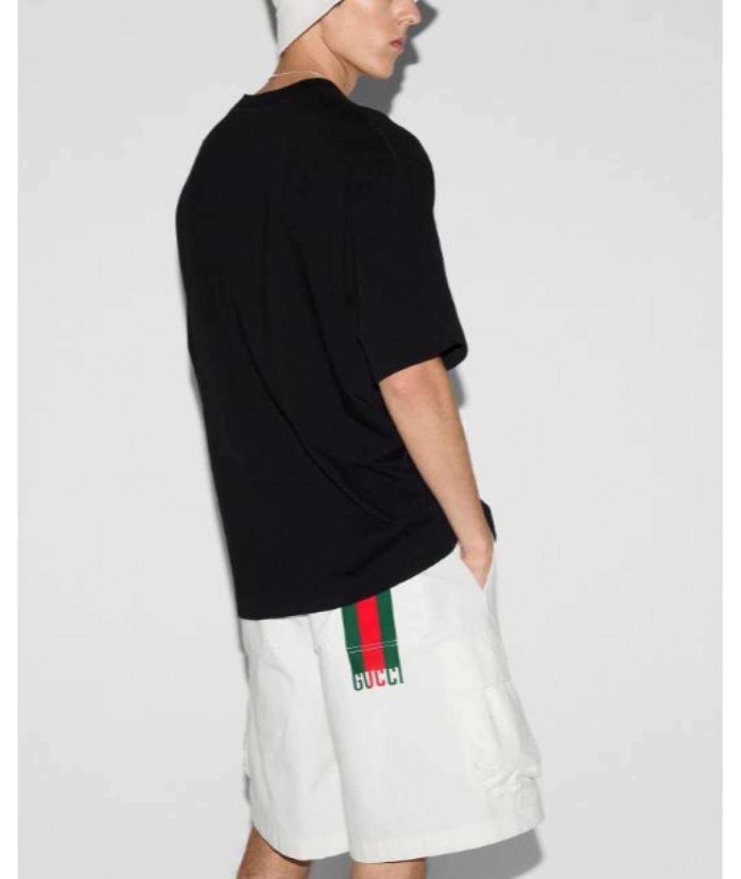GUCCI Черная хлопковая футболка, фото 2