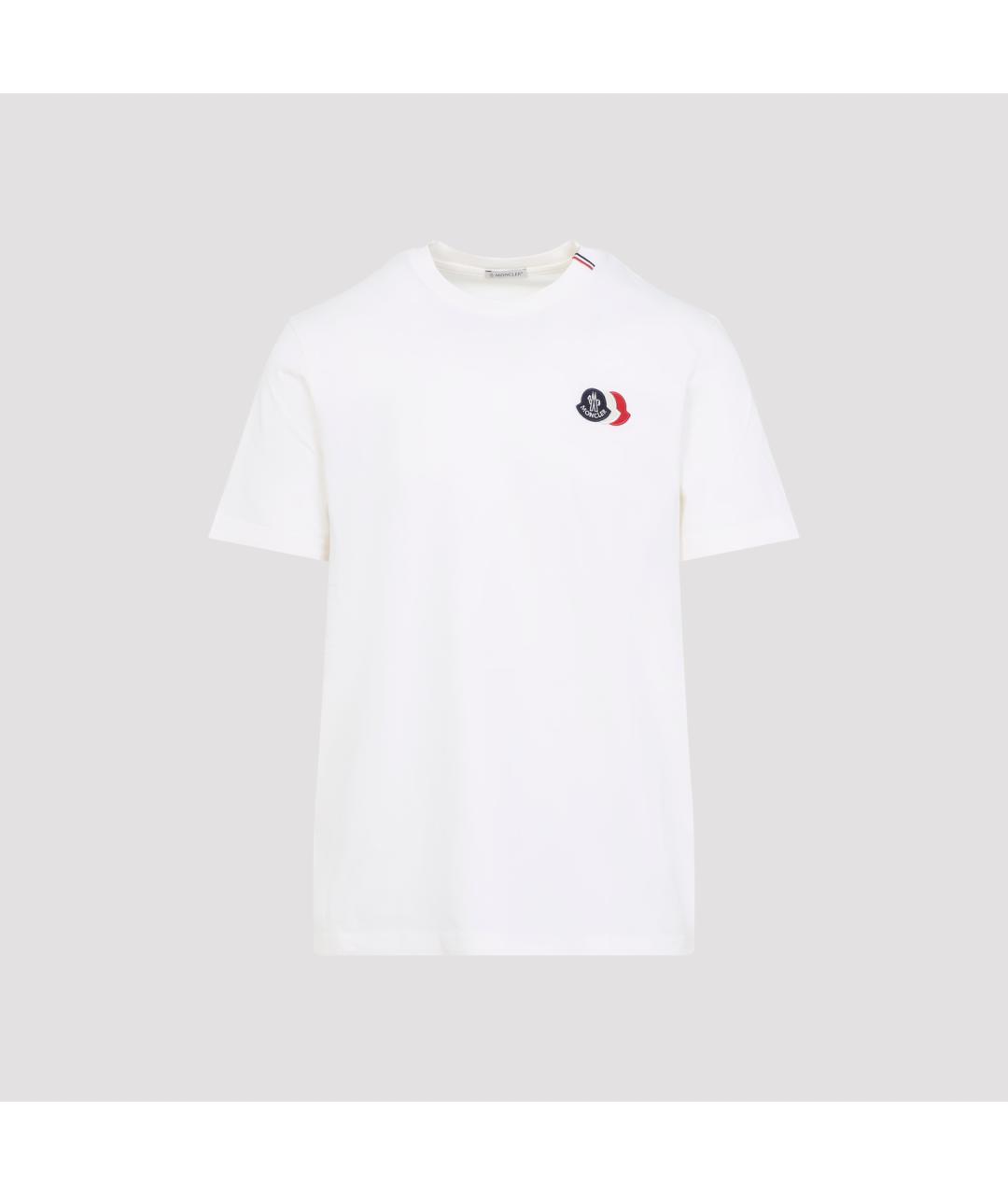MONCLER Белая хлопковая футболка, фото 2