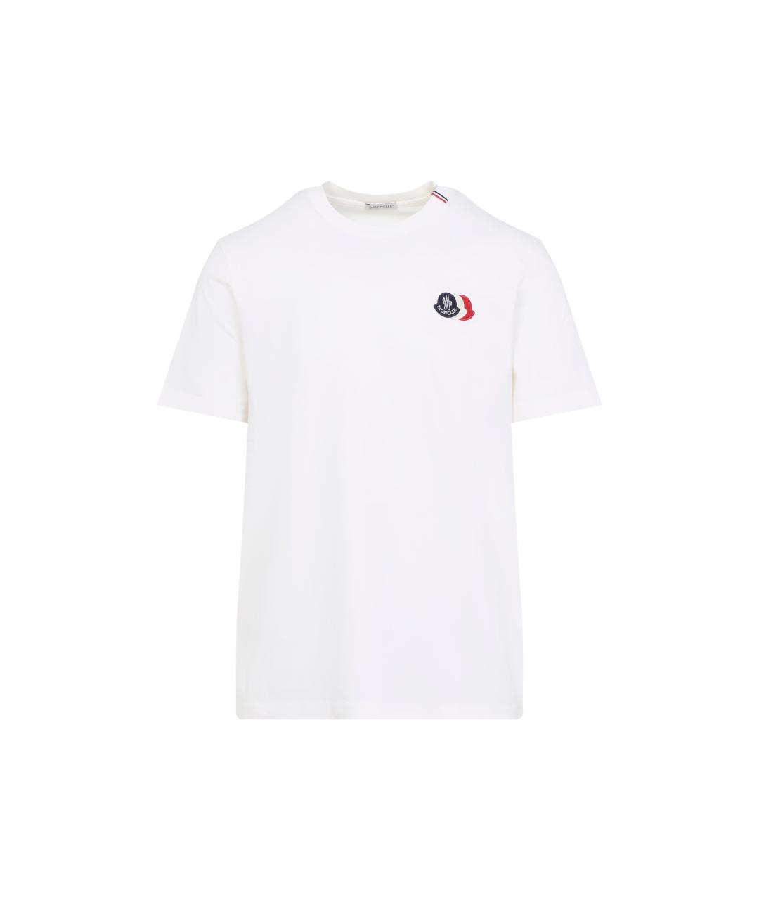 MONCLER Белая хлопковая футболка, фото 1