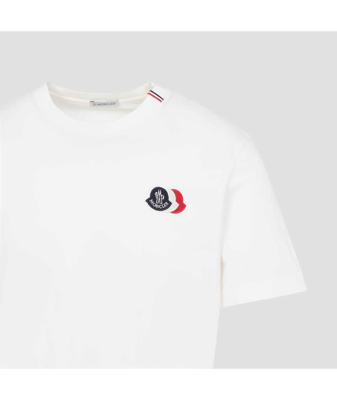 MONCLER Белая хлопковая футболка, фото 4